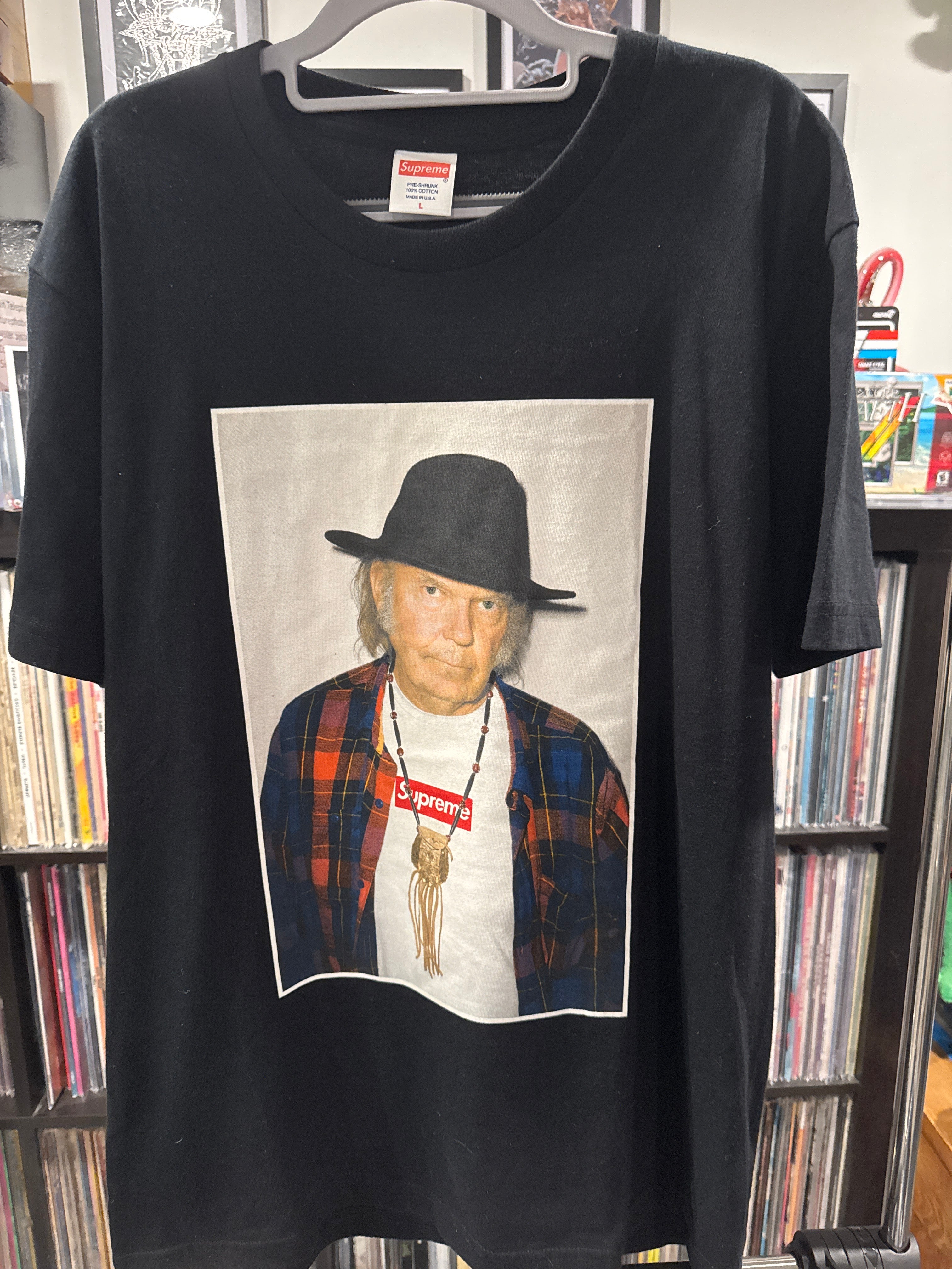 Supreme Neil Young Oversized L Skateboarding Hype Black T-Shirt