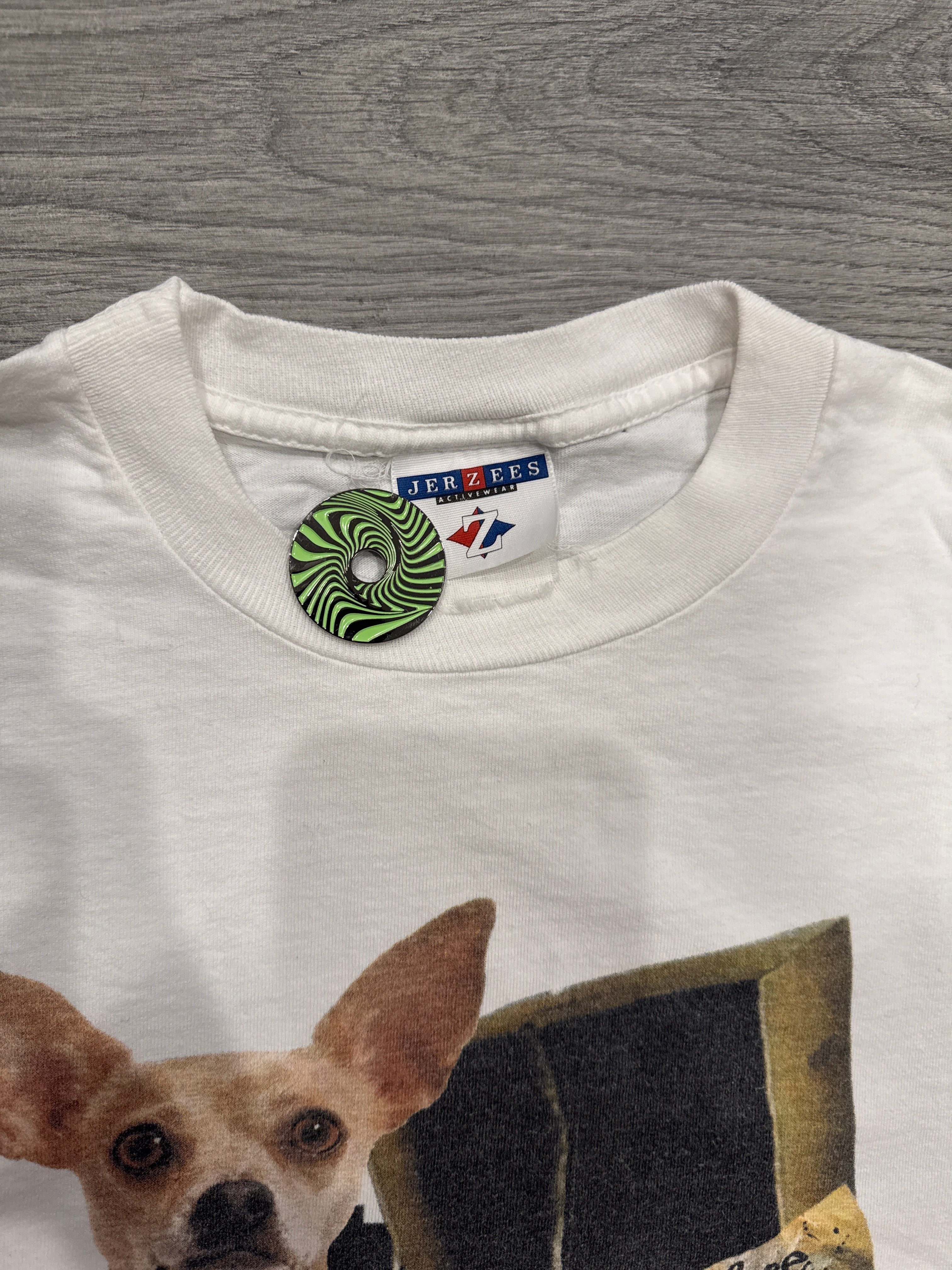 1998 Taco Bell Chihuahua Godzilla Bigger Box White T-Shirt Large