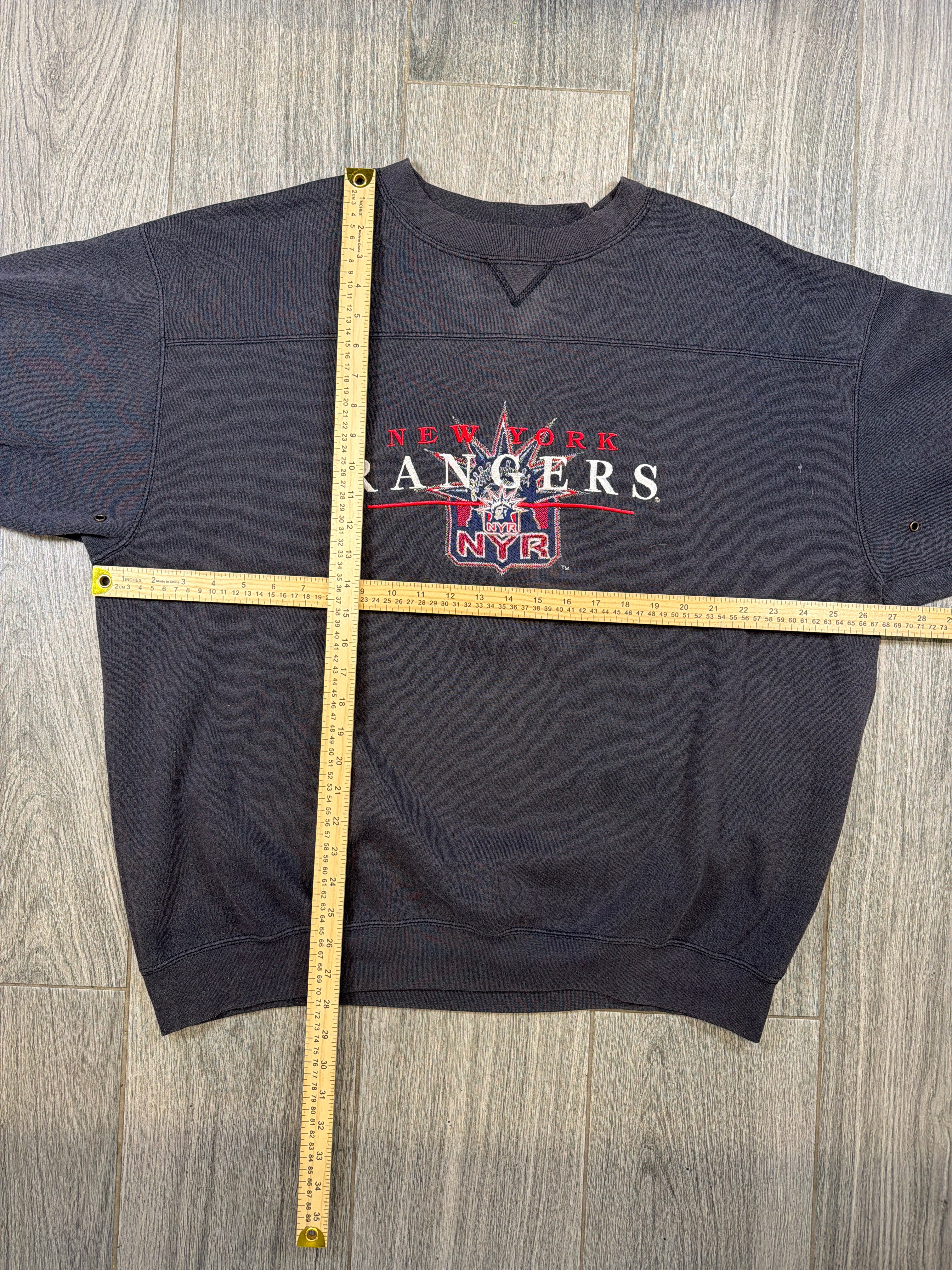 New York Rangers NHL 90s Black Crewneck Sweater XL