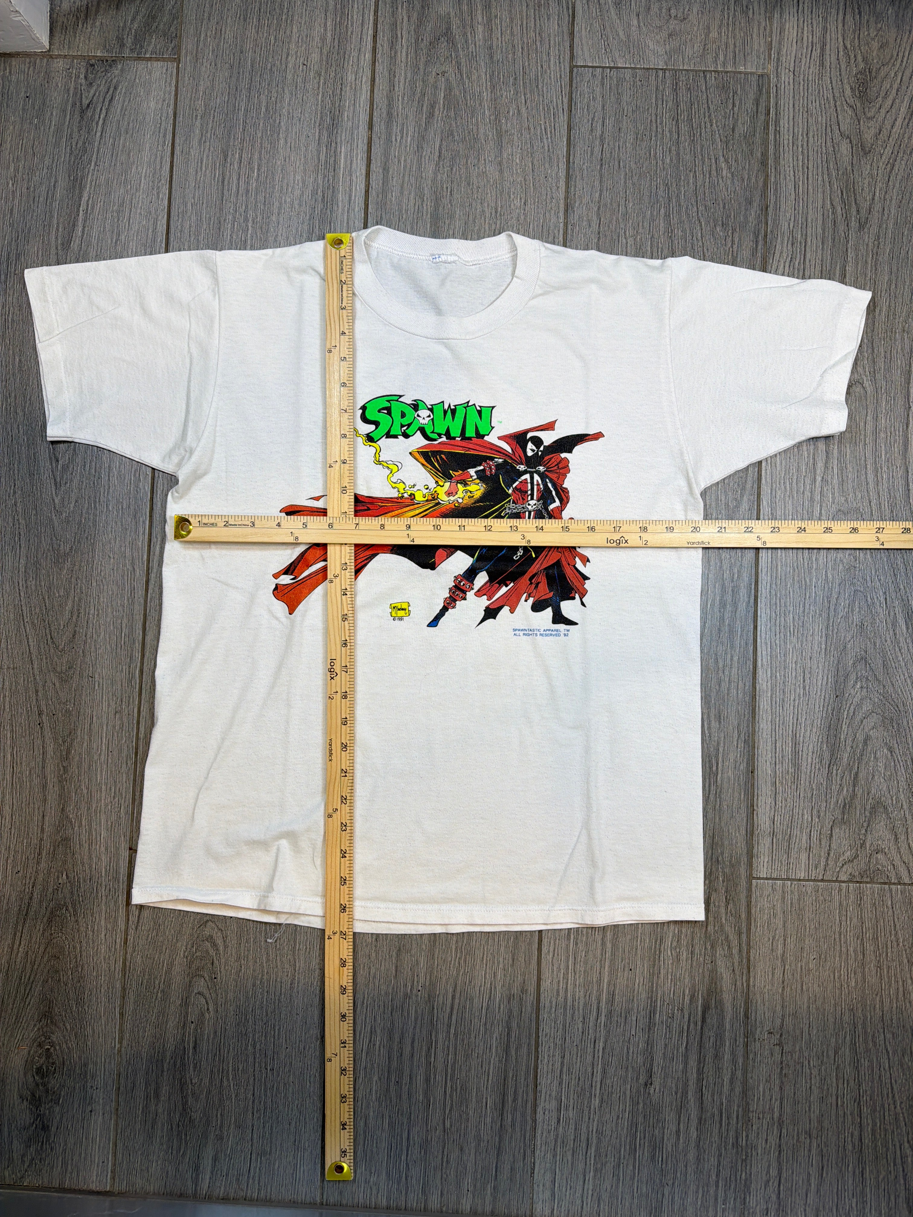 1993 Spawn Todd McFarlane Double Sided White T-Shirt XL