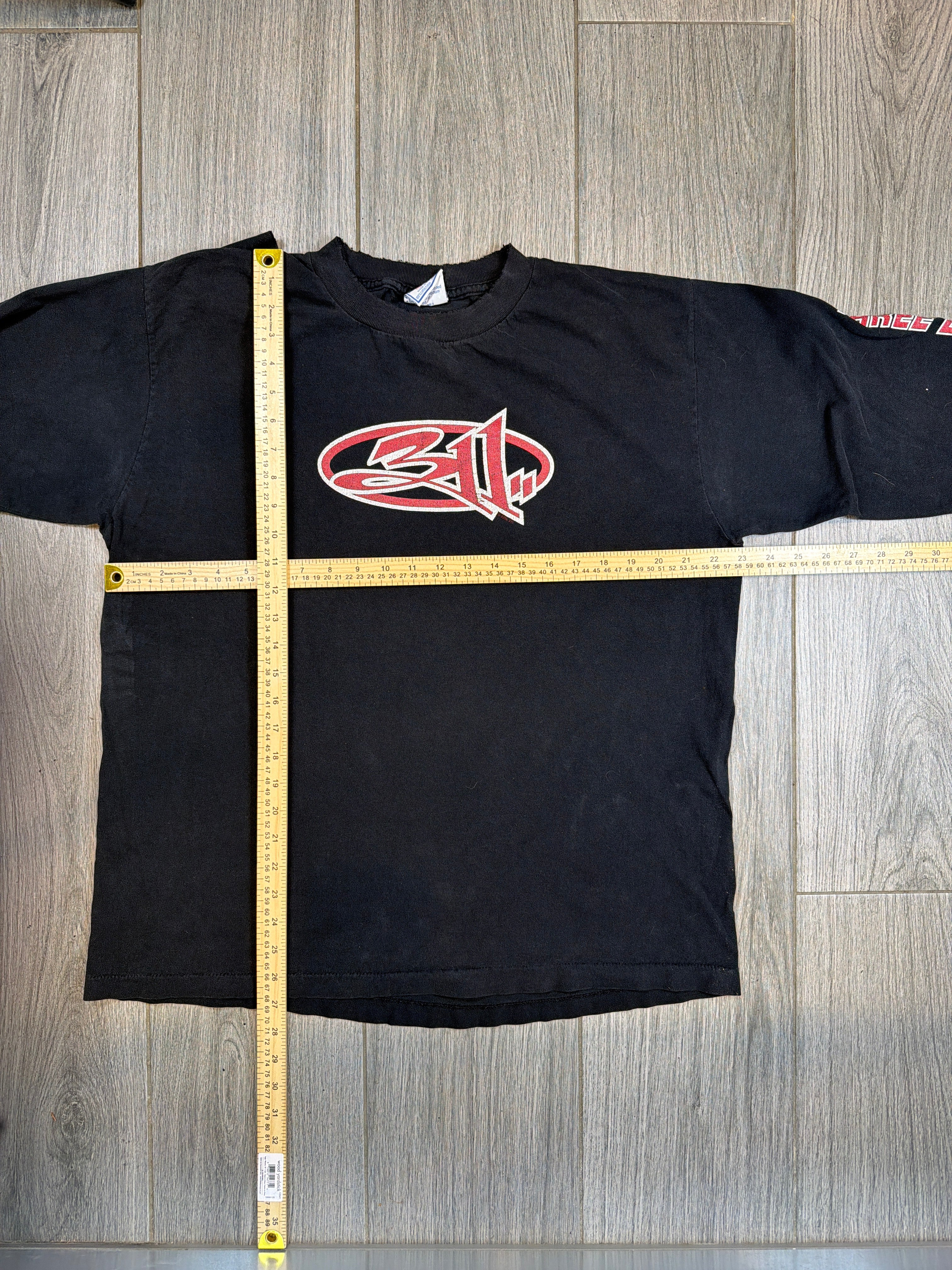 90s 311 Three Eleven Long Sleeve Print Black Allsport T-Shirt XL