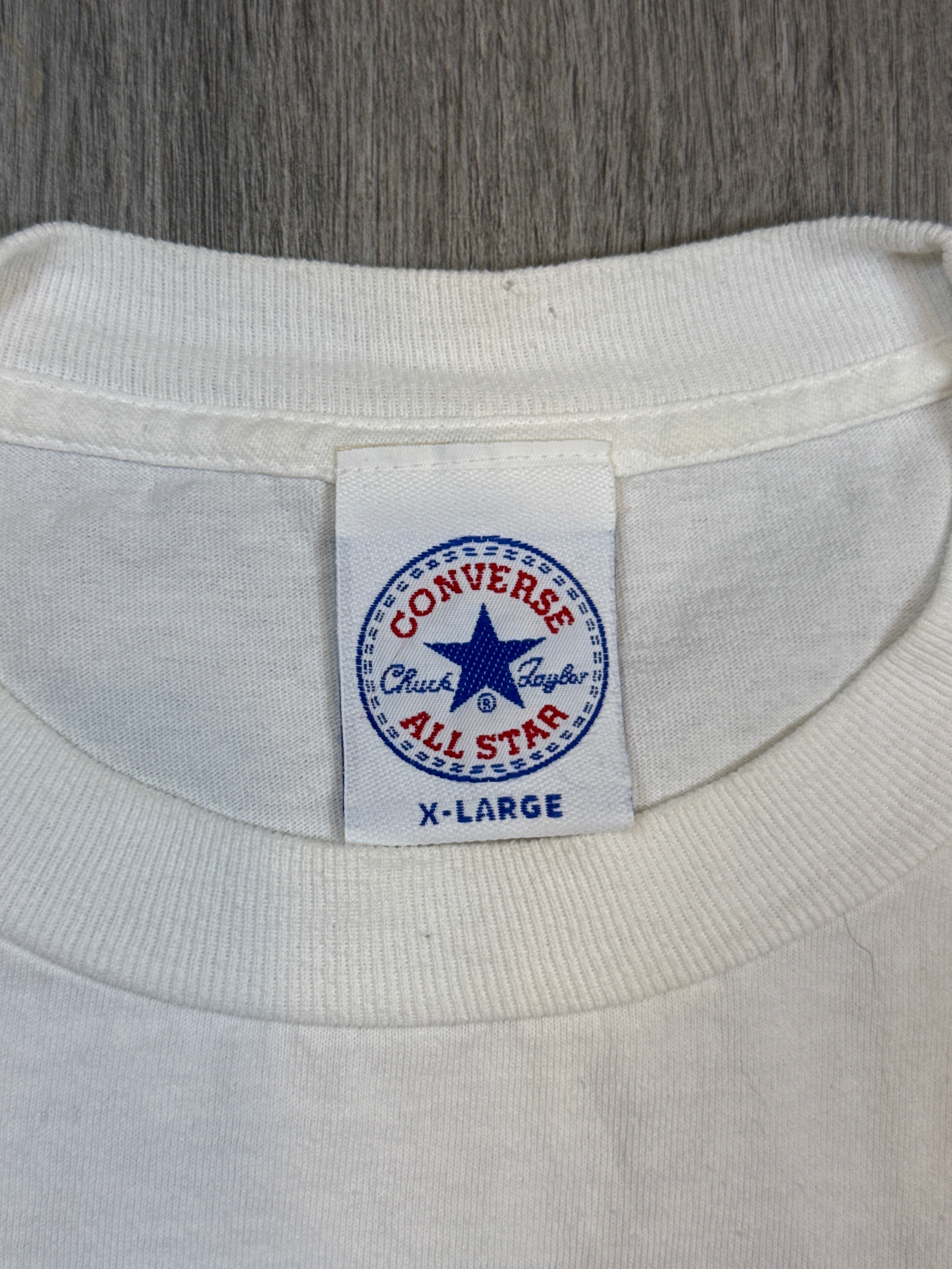 90s Dennis Rodman x Converse Chicago Bulls White T-Shirt Large