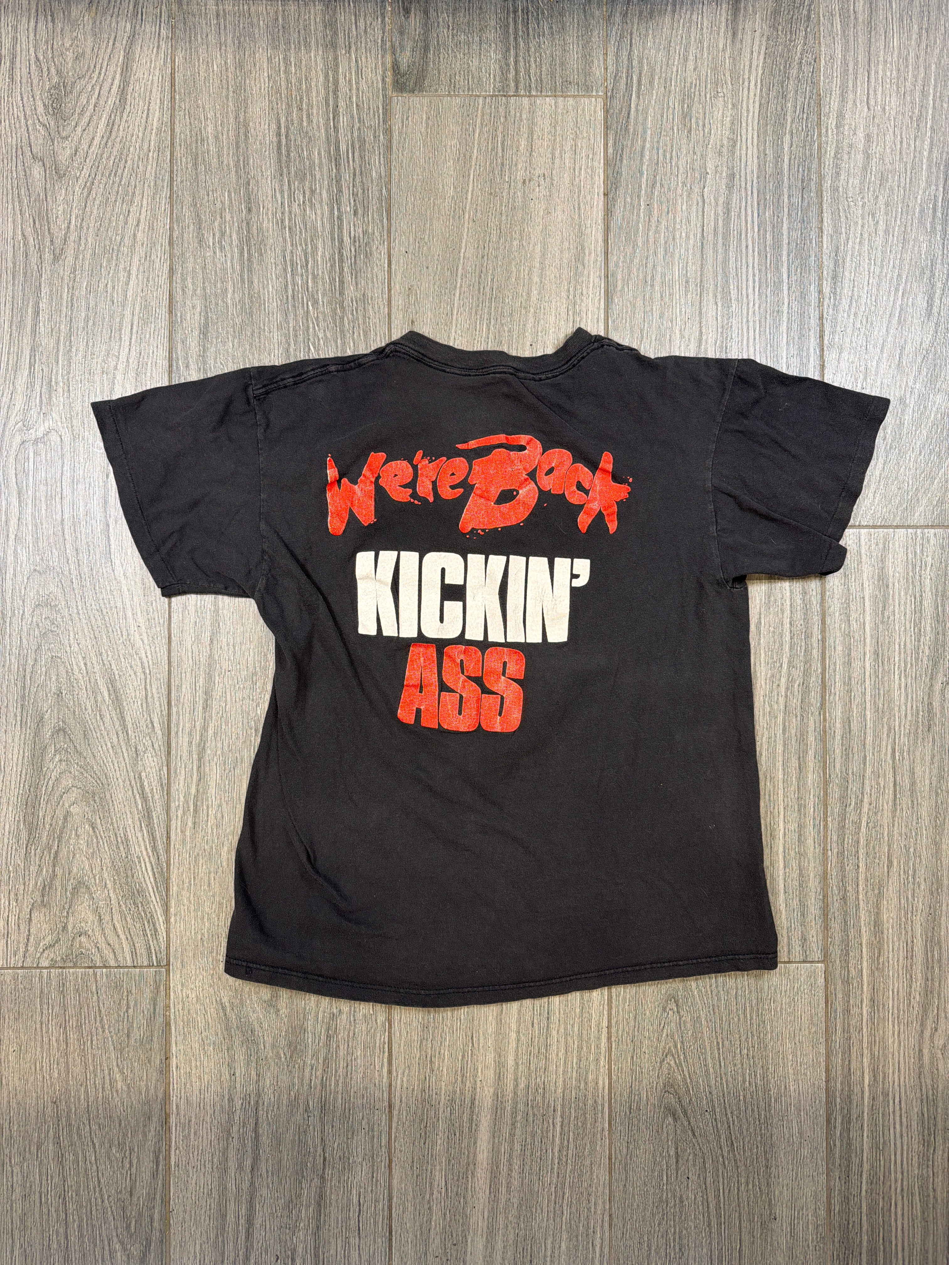 Bon Jovi 1988/1989 Tour We're Back Kickin' Band Black T-Shirt Medium