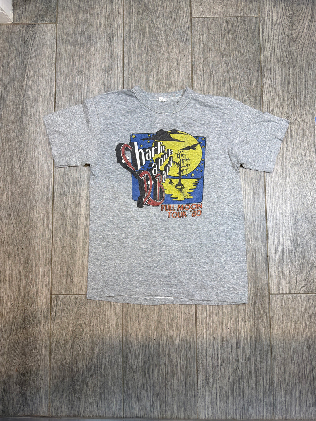 1980 Charlie Daniels Band Full Moon Tour Grey T-Shirt S/M