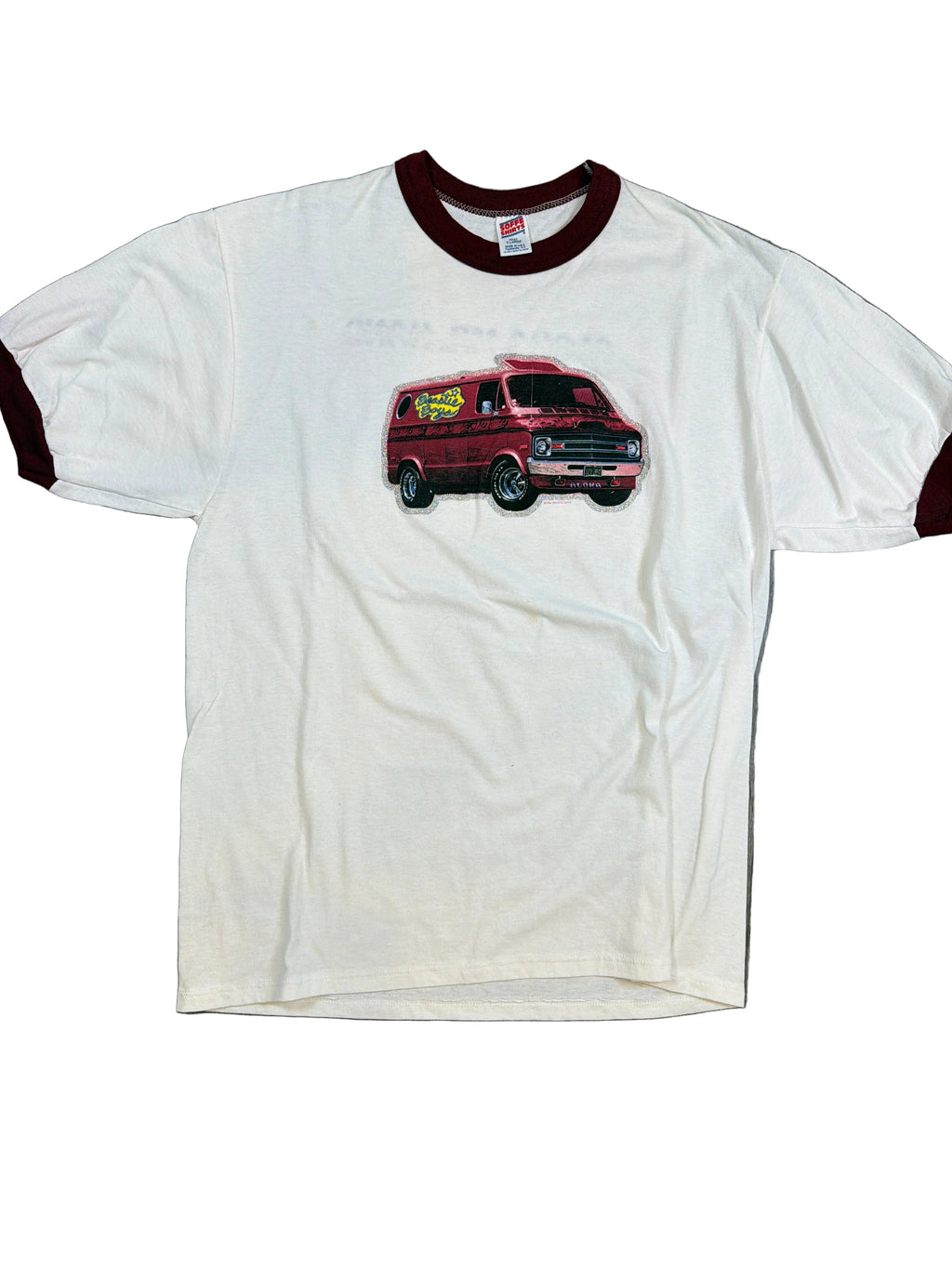 90s Beastie Boys Aloha Mr. Hand Tour Red Ringer Van T-Shirt Large