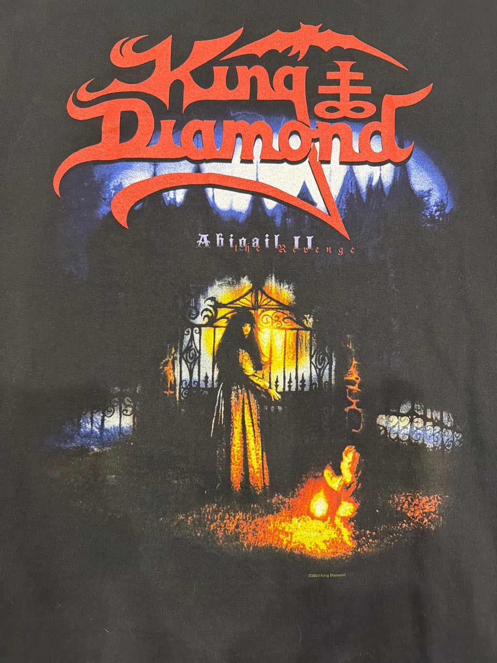 2003 King Diamond Abigail II Double Sided Black T-Shirt Large