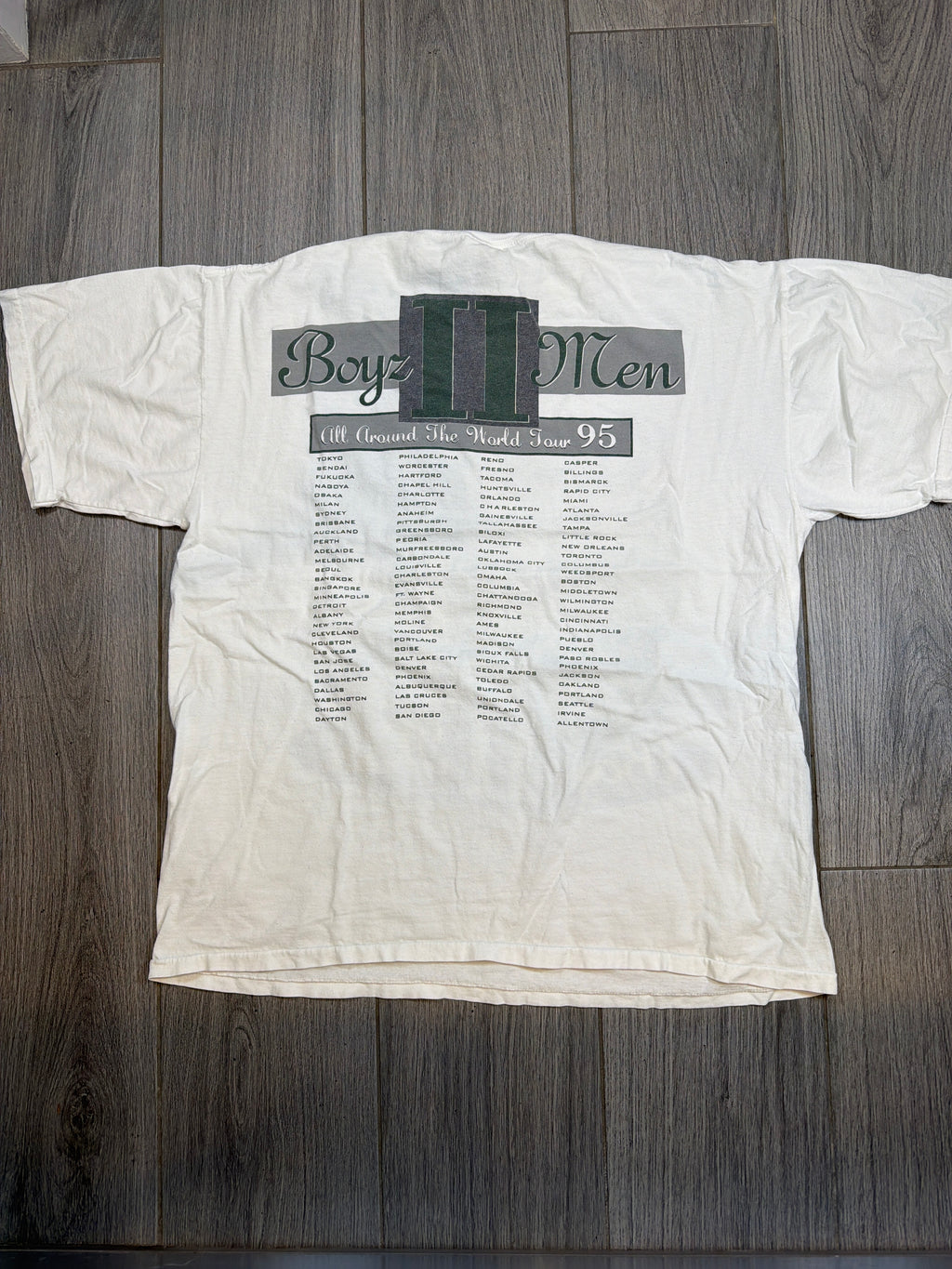 1995 Boys II Men 2 All Around The World Tour White Winterland T-Shirt XL