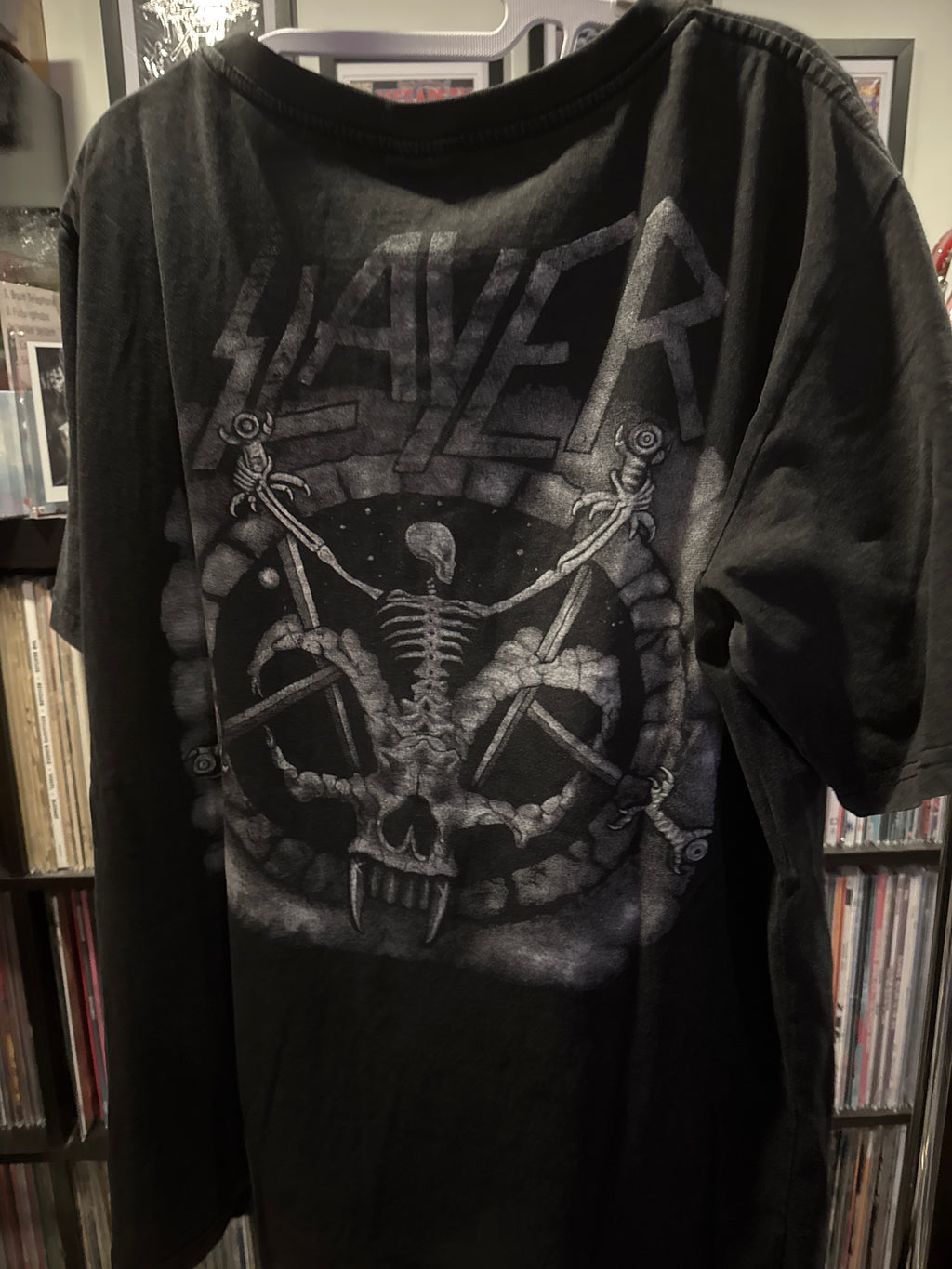 1996 Slayer US XL Wide Neck Black Big Graphics T Shirt