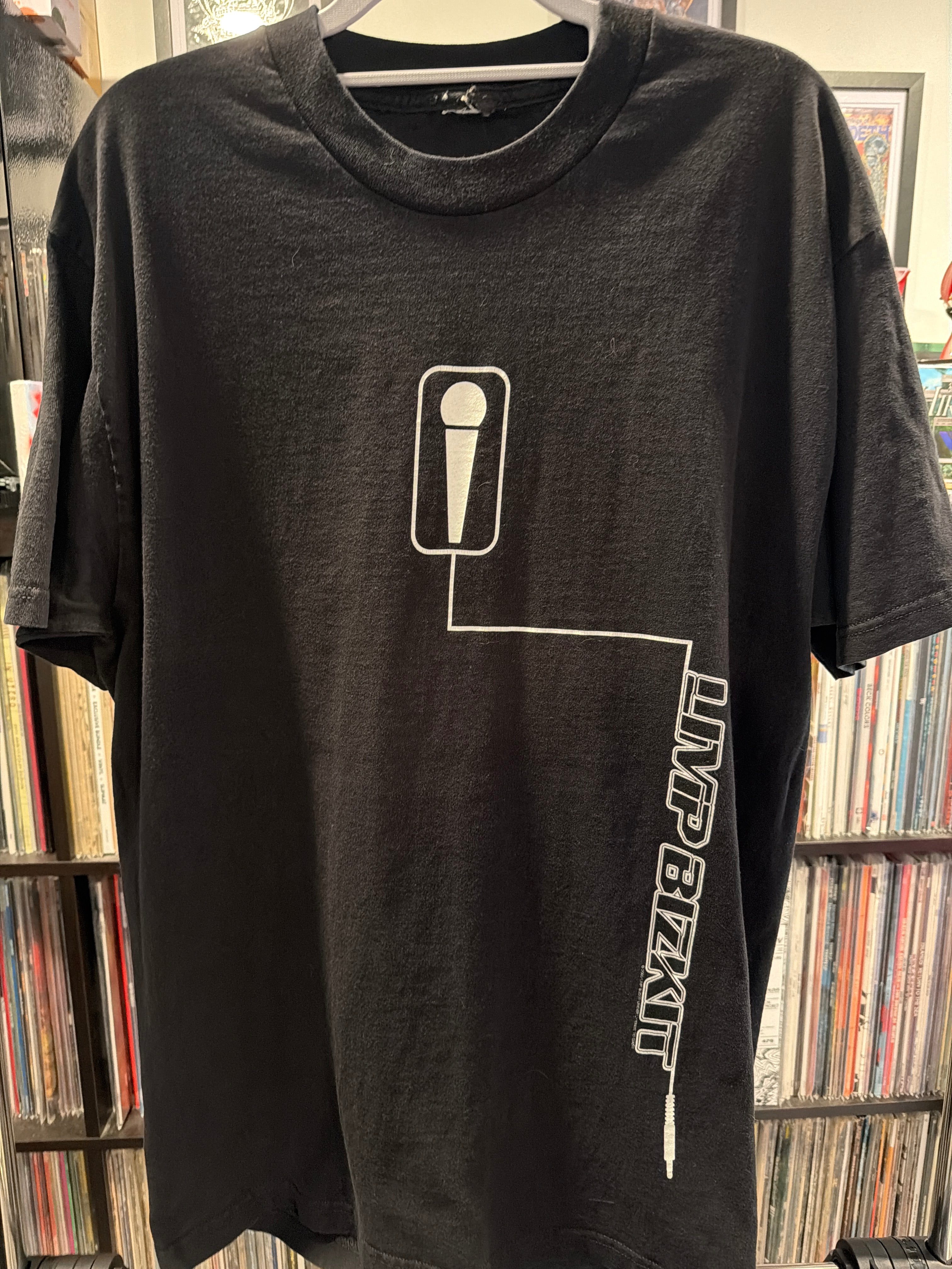 2000 Limp Bizkit Mikrofon Groß Schwarz T-Shirt Nu Metal