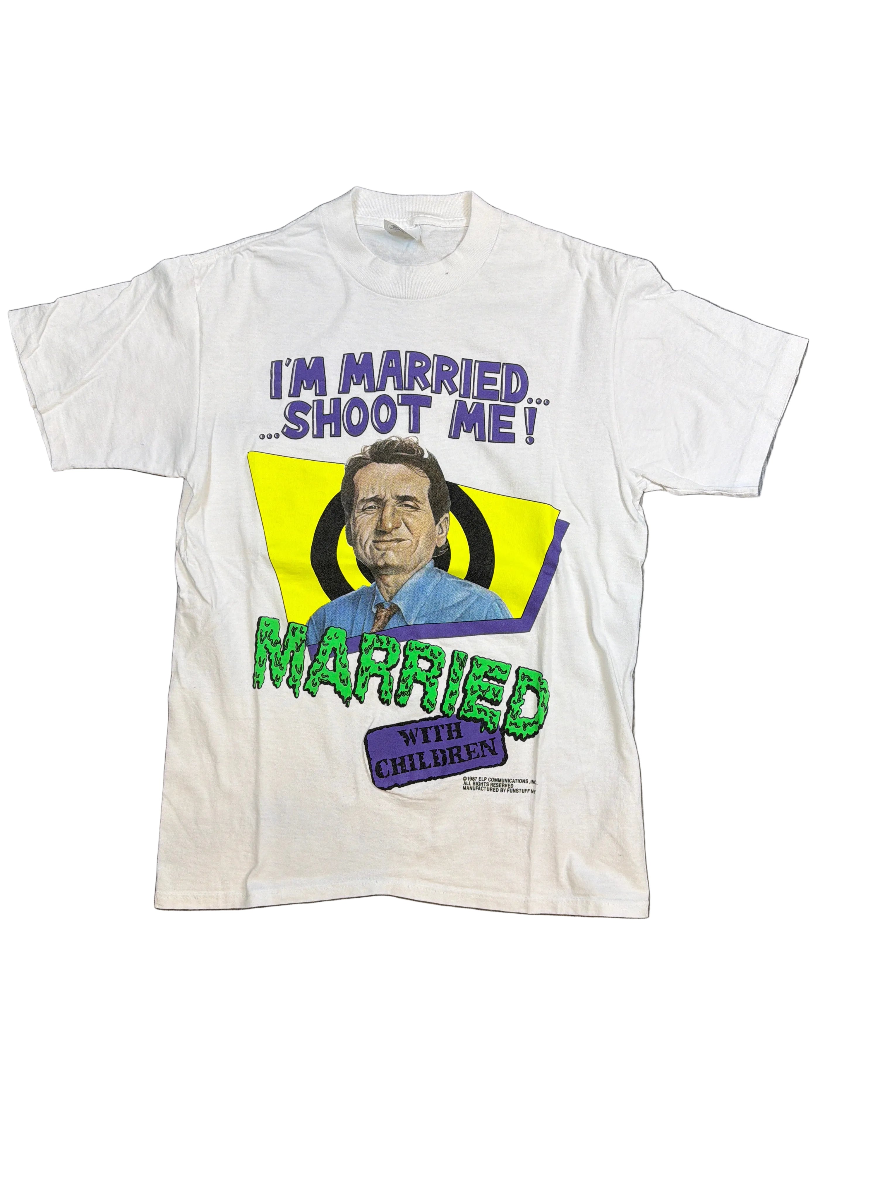 Just Shoot Me Married With Children Vintage 1987 Weißes T-Shirt Medium