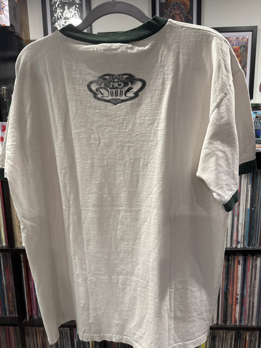 90s No Doubt Ringer Paint Splatter White/Green L T Shirt Basicss Gwen
