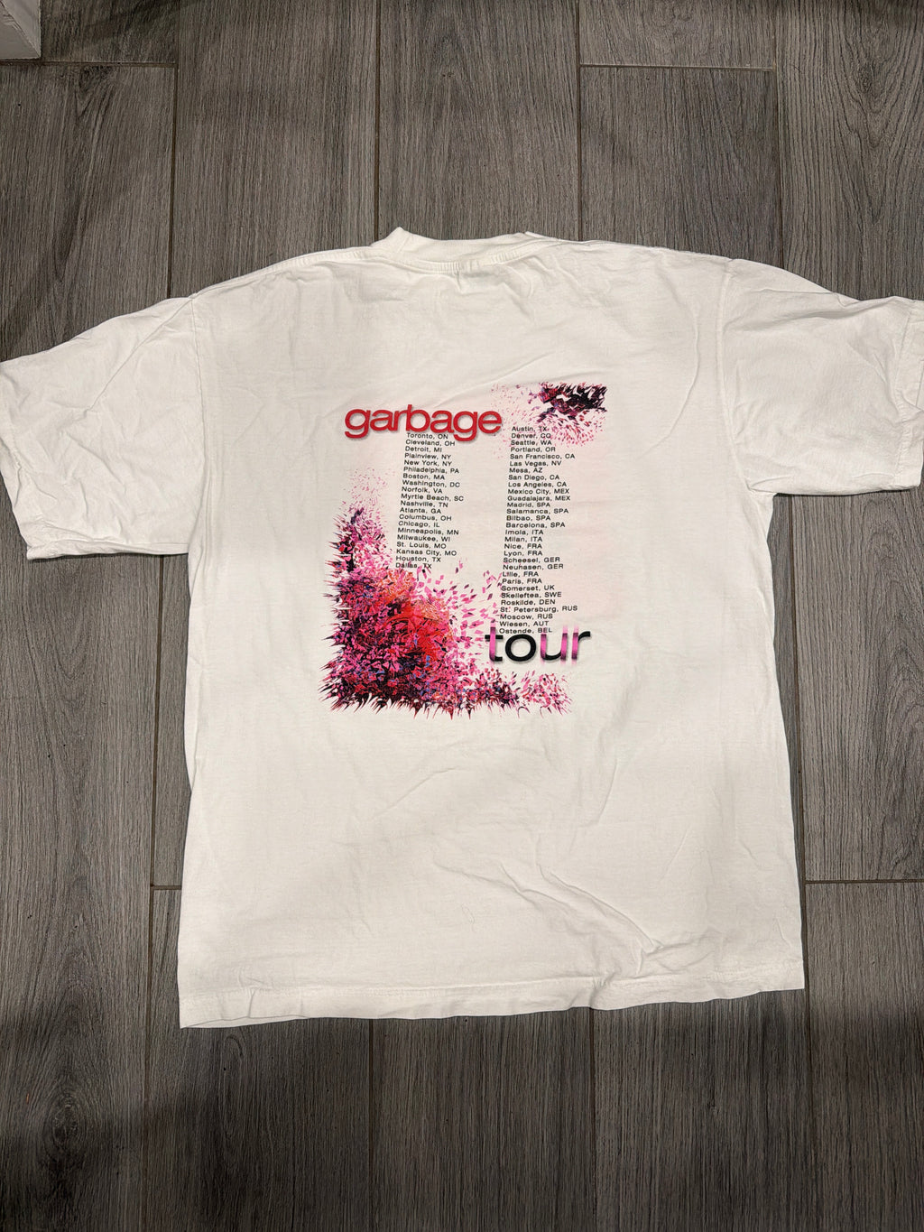 2001 Garbage Shirley Manson Beautiful White T-Shirt XL