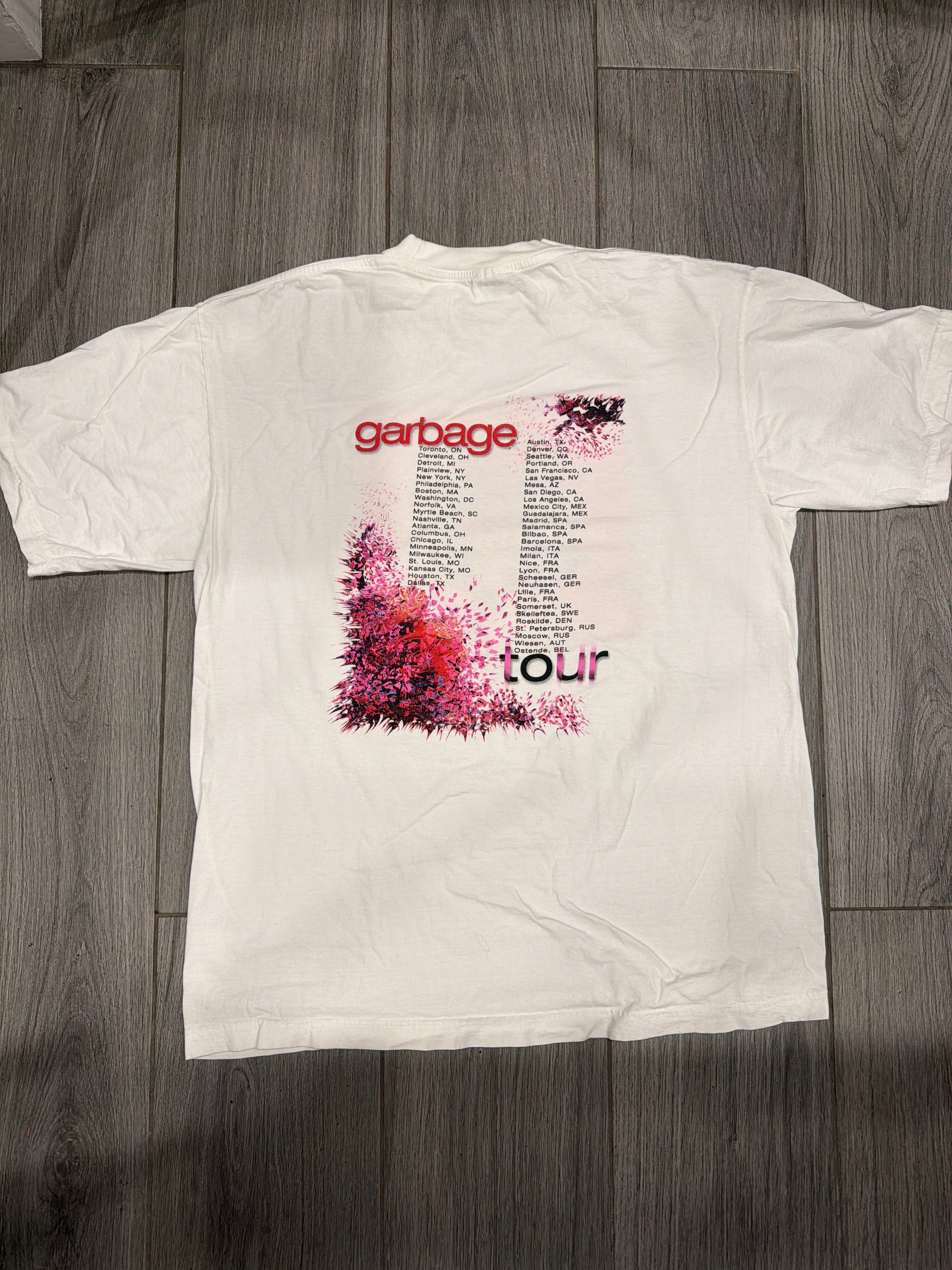 2001 Garbage Shirley Manson Beautiful White T-Shirt XL