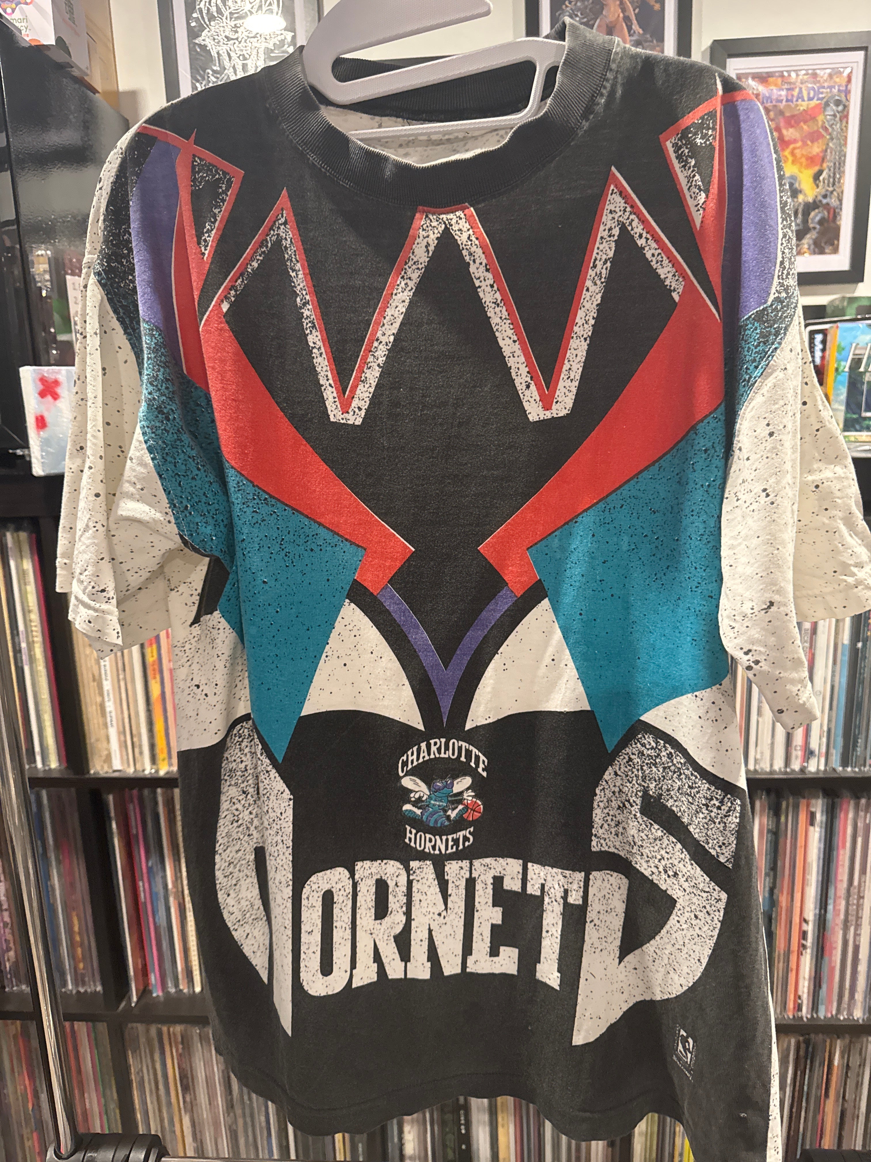 90s Charlotte Hornets AOP Basketball NBA Spalding Official L White