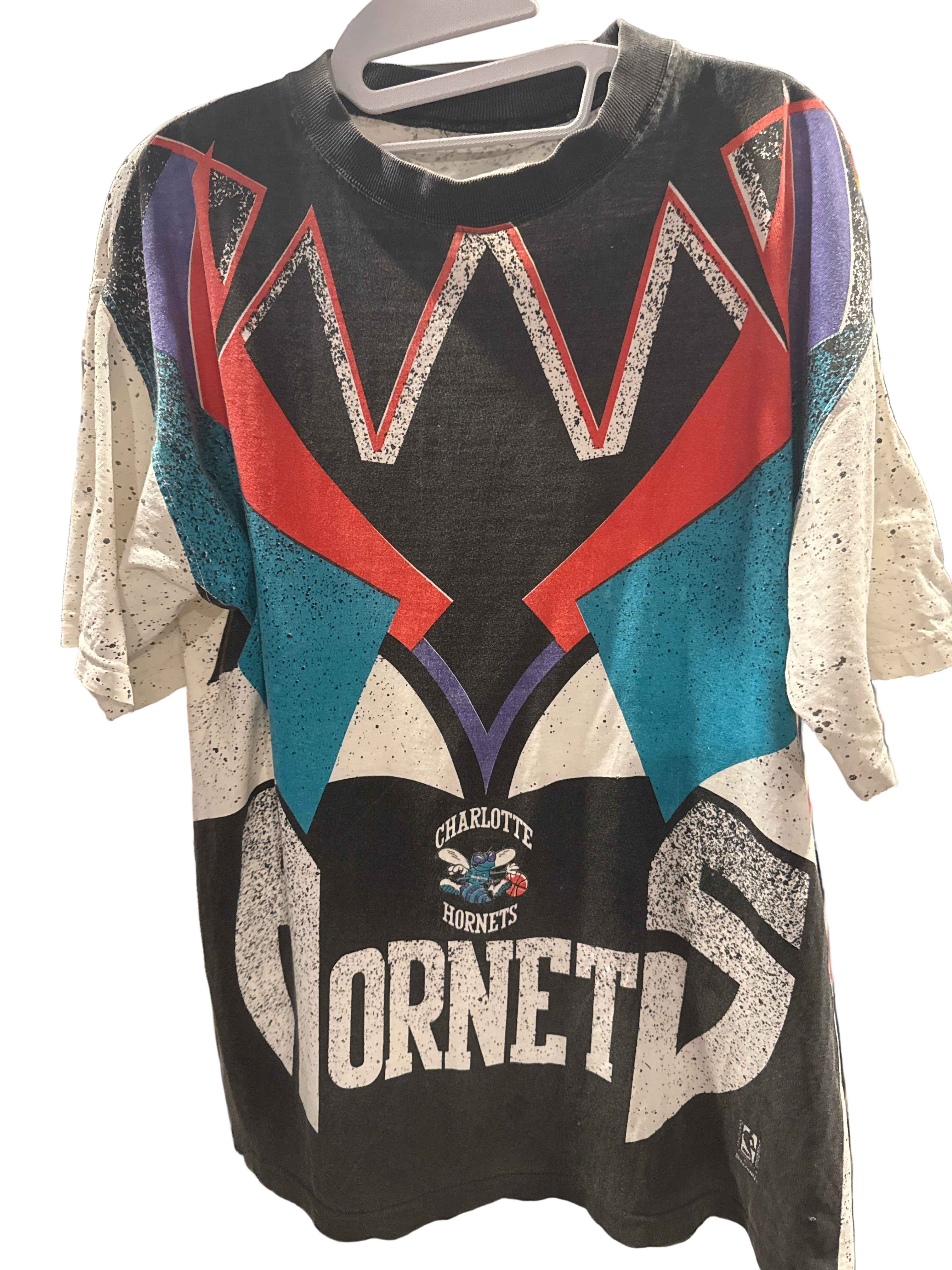 90s Charlotte Hornets AOP Basketball NBA Spalding Official White Large