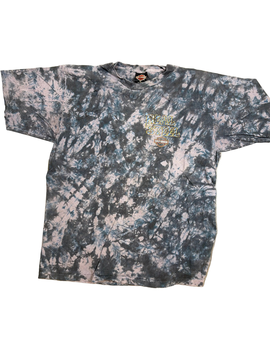 1996 Harley Davidson Real Steel Distressed Tie Dye T-Shirt XL
