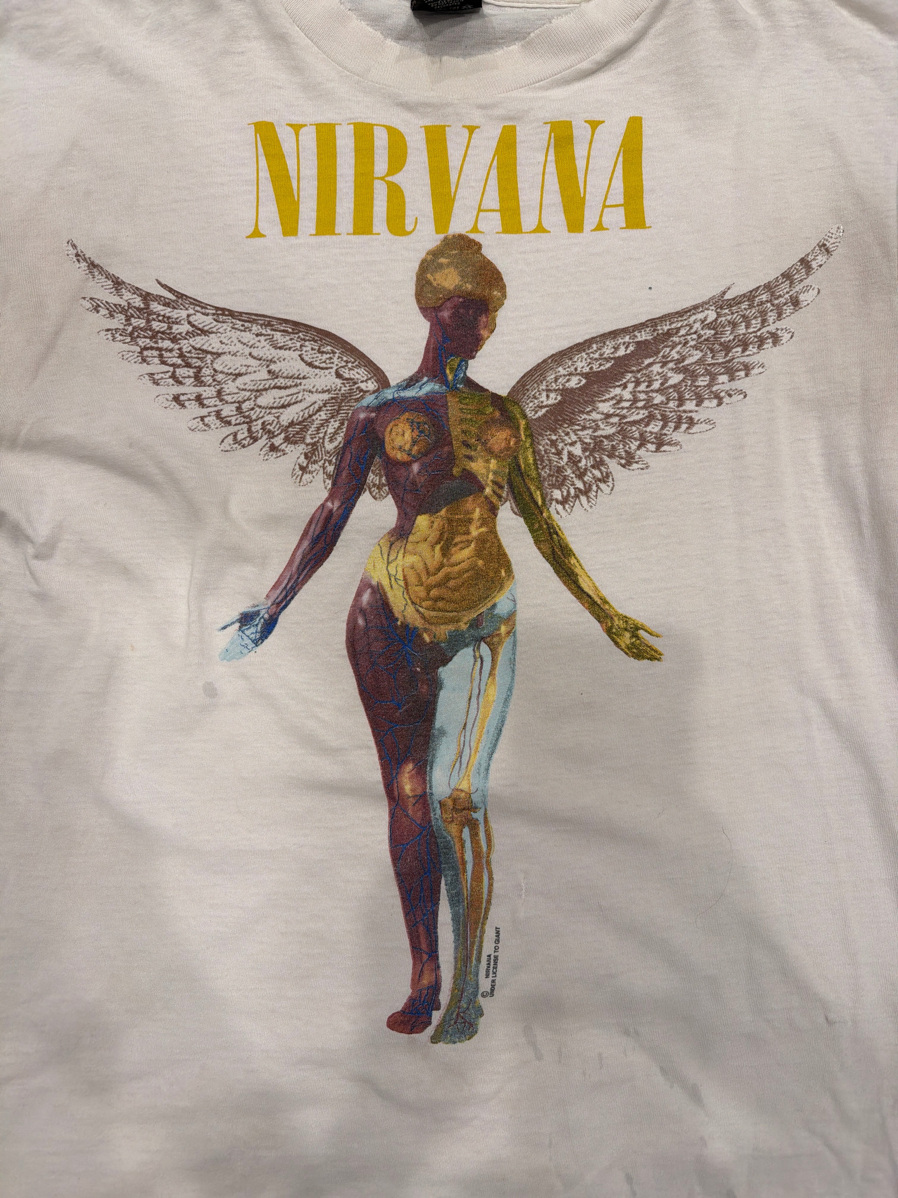 1994 Nirvana In Utero Giant Inyutero Double Sided White T-Shirt XL