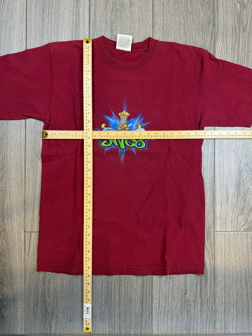 JNCO Crown Dragon Sword 90s Red T-Shirt Large
