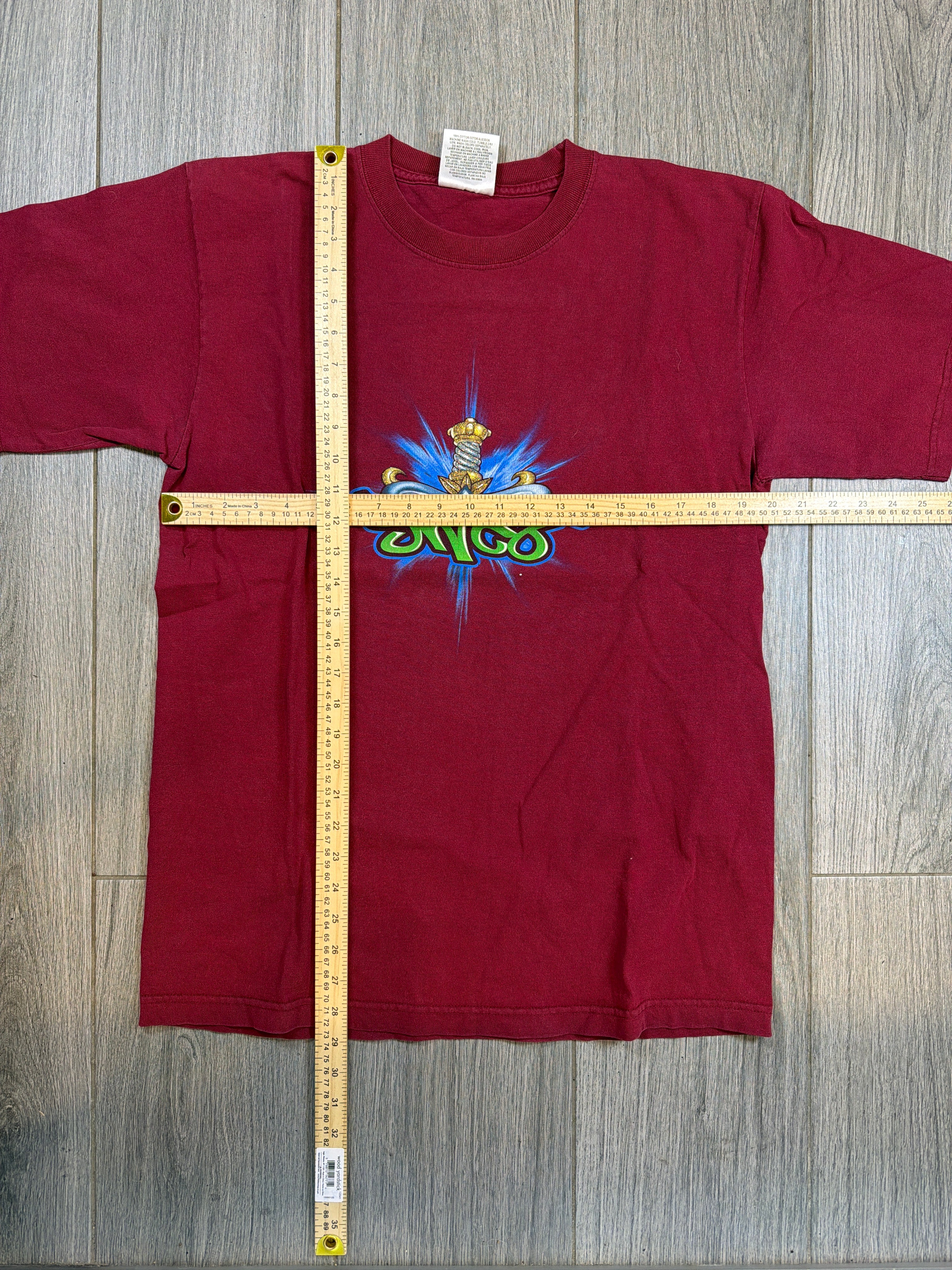 JNCO Crown Dragon Sword 90er Rot T-Shirt Large