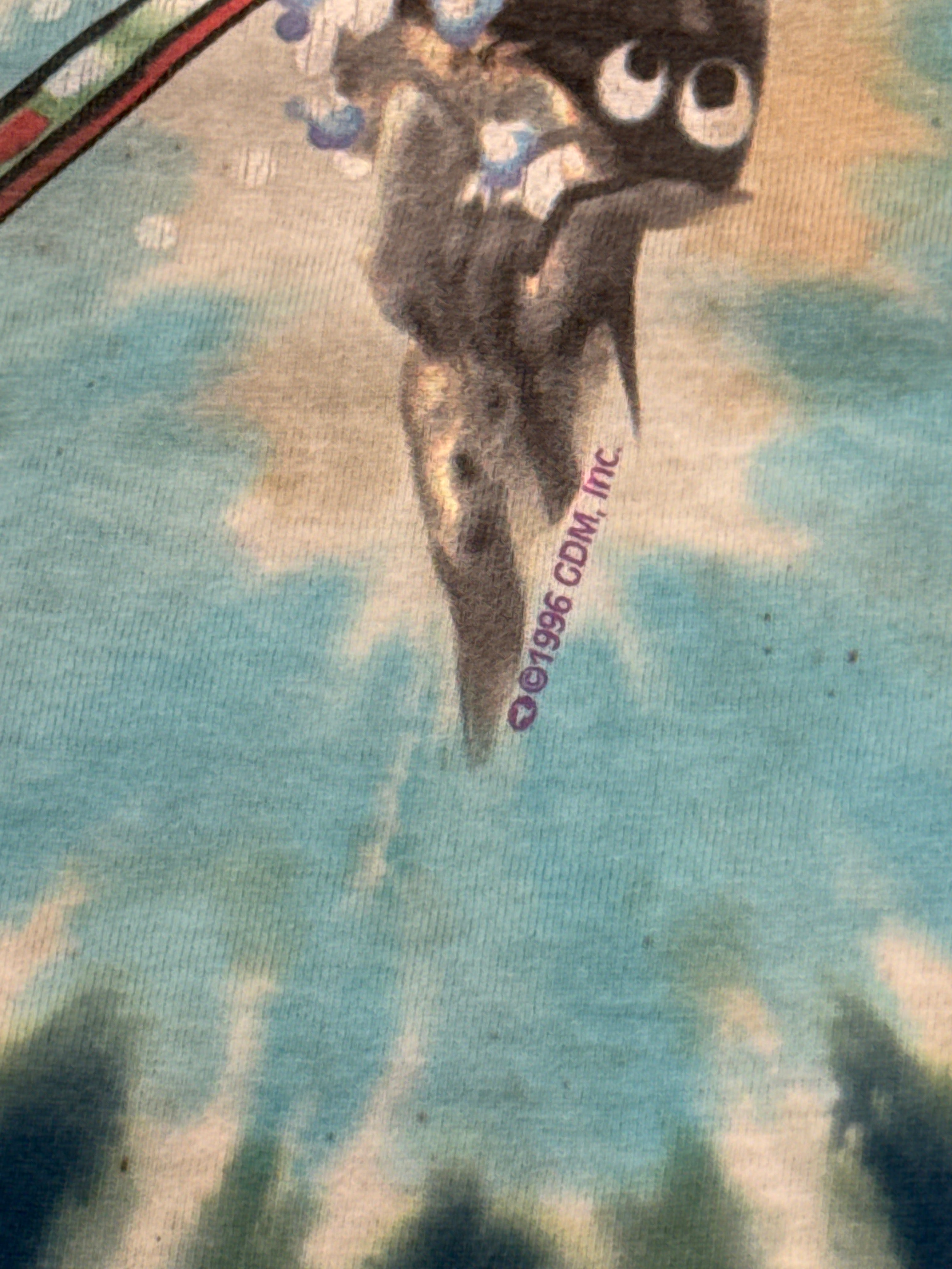 1996 Grateful Dead Ski Bear Liquid Blue Tie Dye T-Shirt 2X