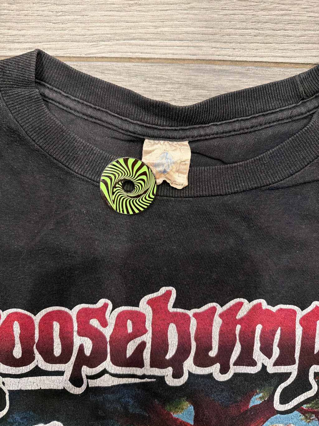 90s Goosebumps Say Cheese and Die Double Sided Black T-Shirt