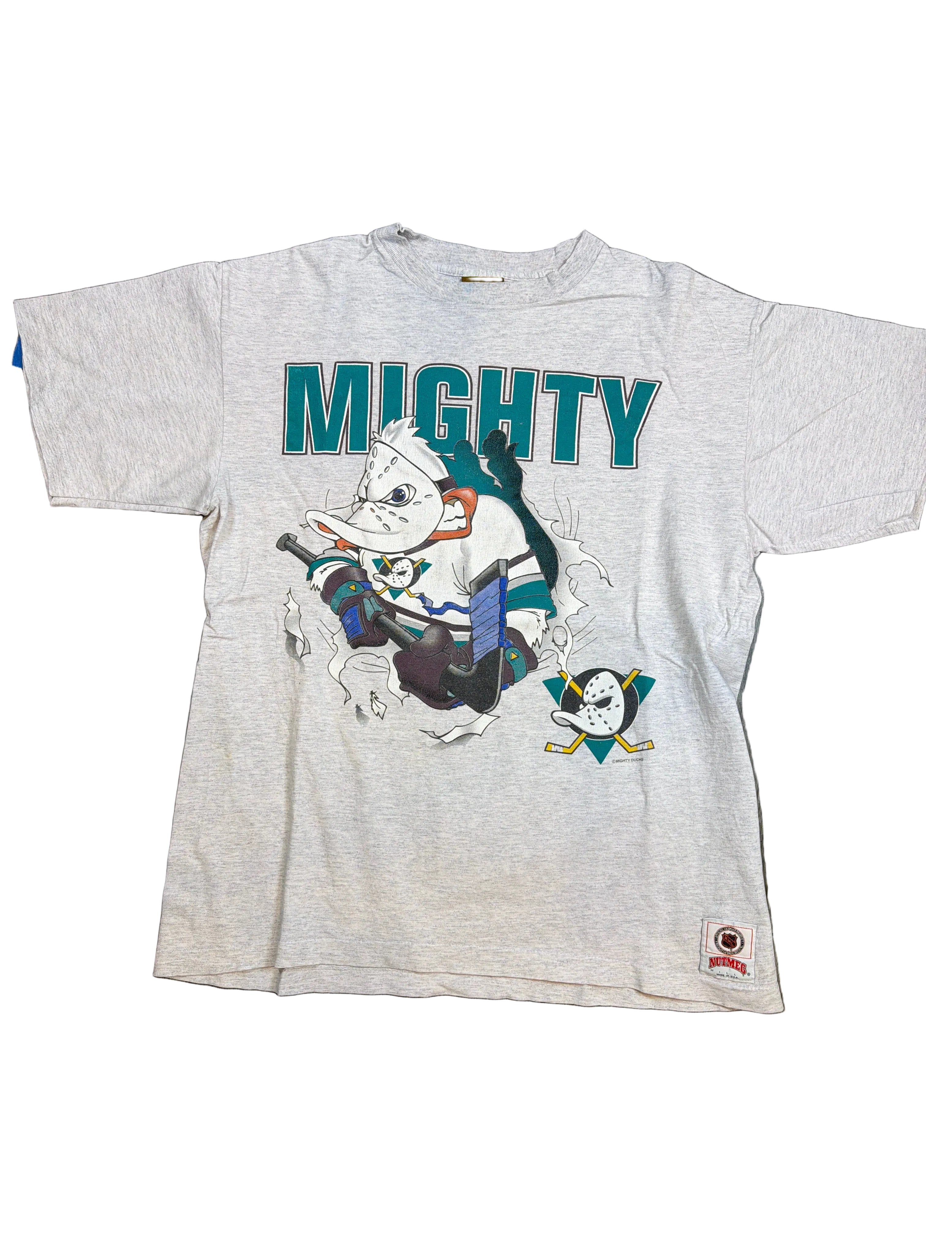 90s Mighty Ducks Nutmeg Breakthrough Grey T-Shirt Large