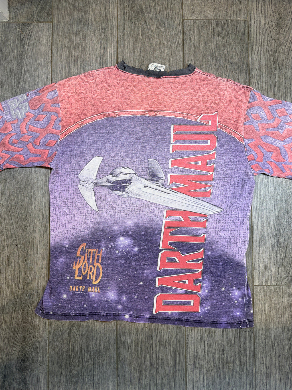 00s Star Wars Darth Maul Lee AOP Thrashed T-Shirt XL