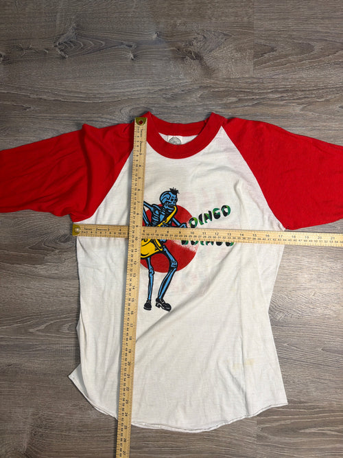 Oingo Boingo Hell Tour 1982 Band Vintage White Red Raglan T-Shirt M/Large