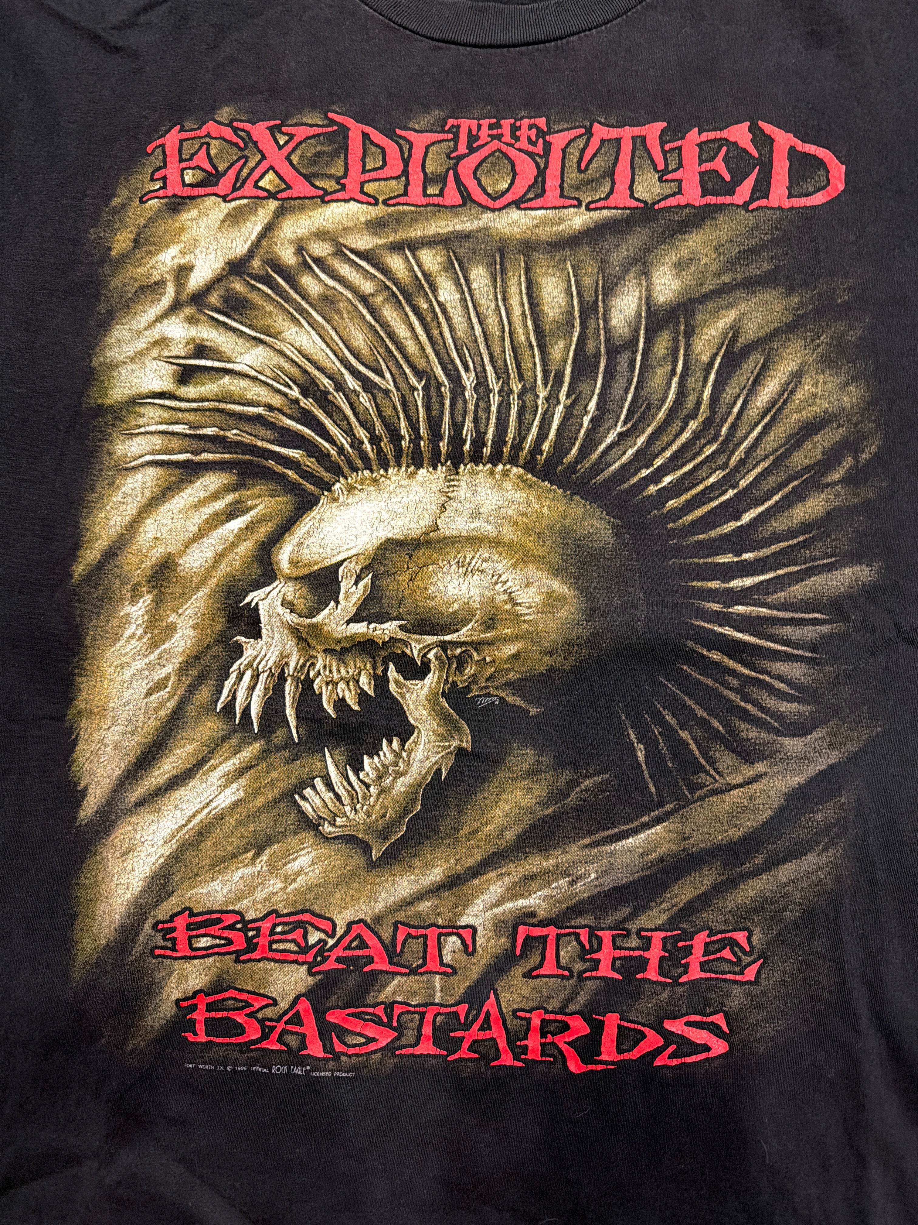 1996 The Exploited Beat Tour Punks Not Dead Black T-Shirt XL Single Stitched