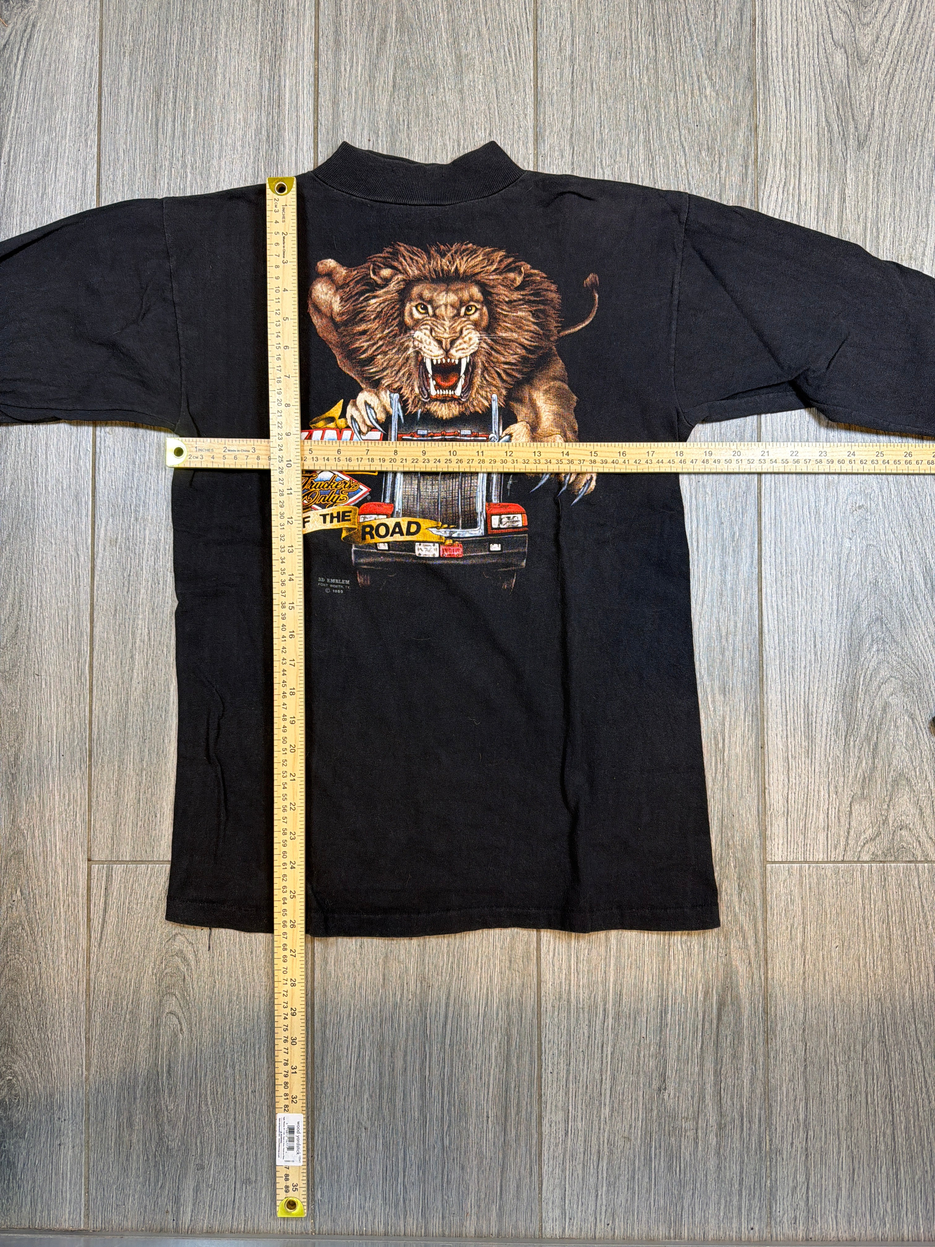 King of the Road Harley 1989 Truck Ohio 3D Emblem Langarm-T-Shirt Schwarz Medium