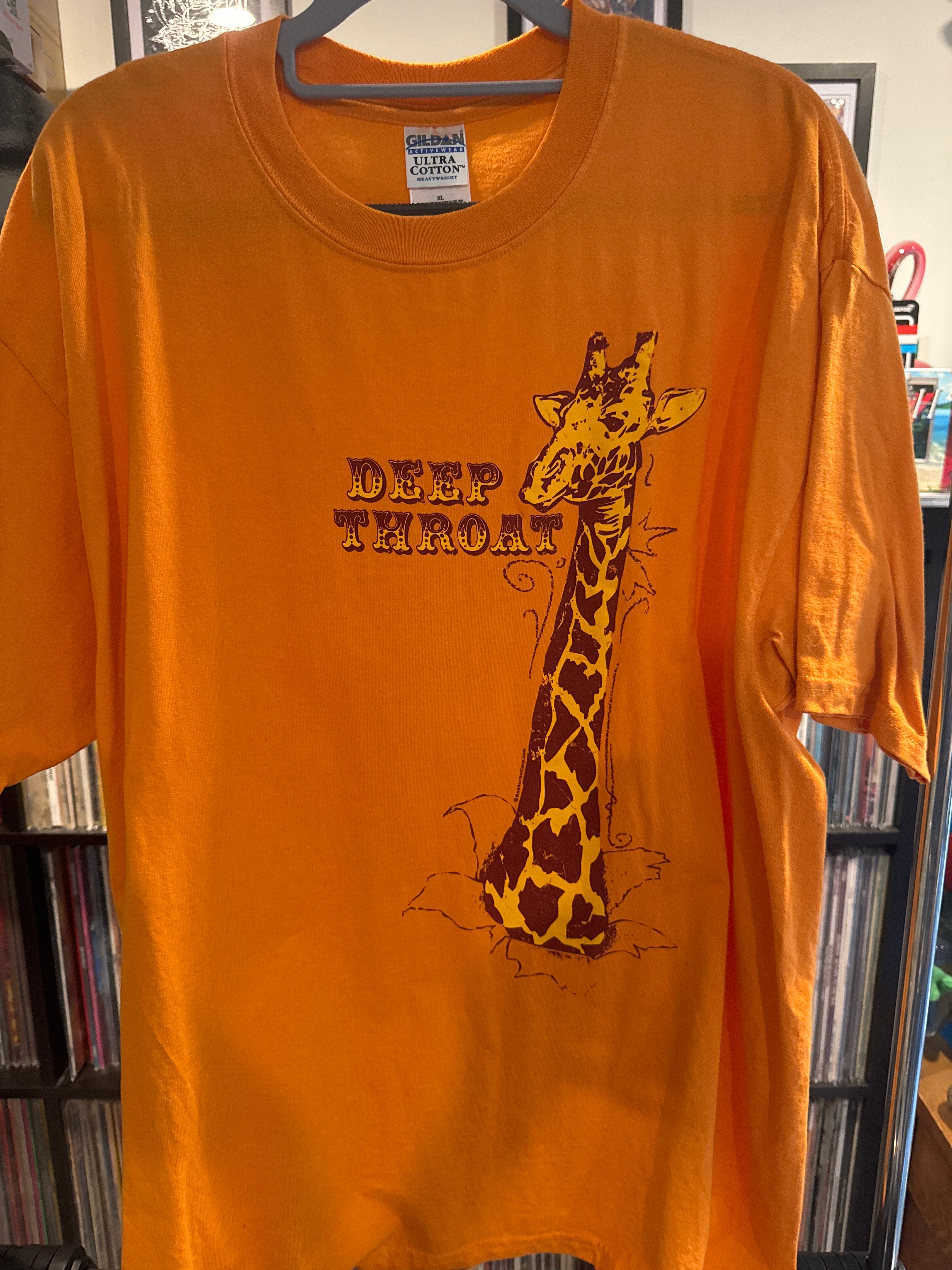 Giraffe Deep Throat Vulgar Gildan Orange XL