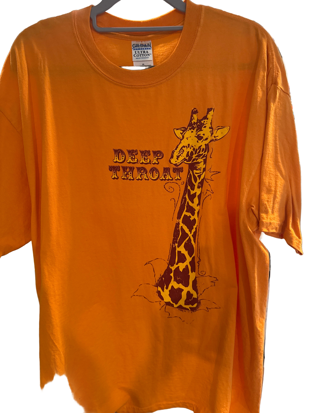 Giraffe Deep Throat Vulgar Gildan Orange XL