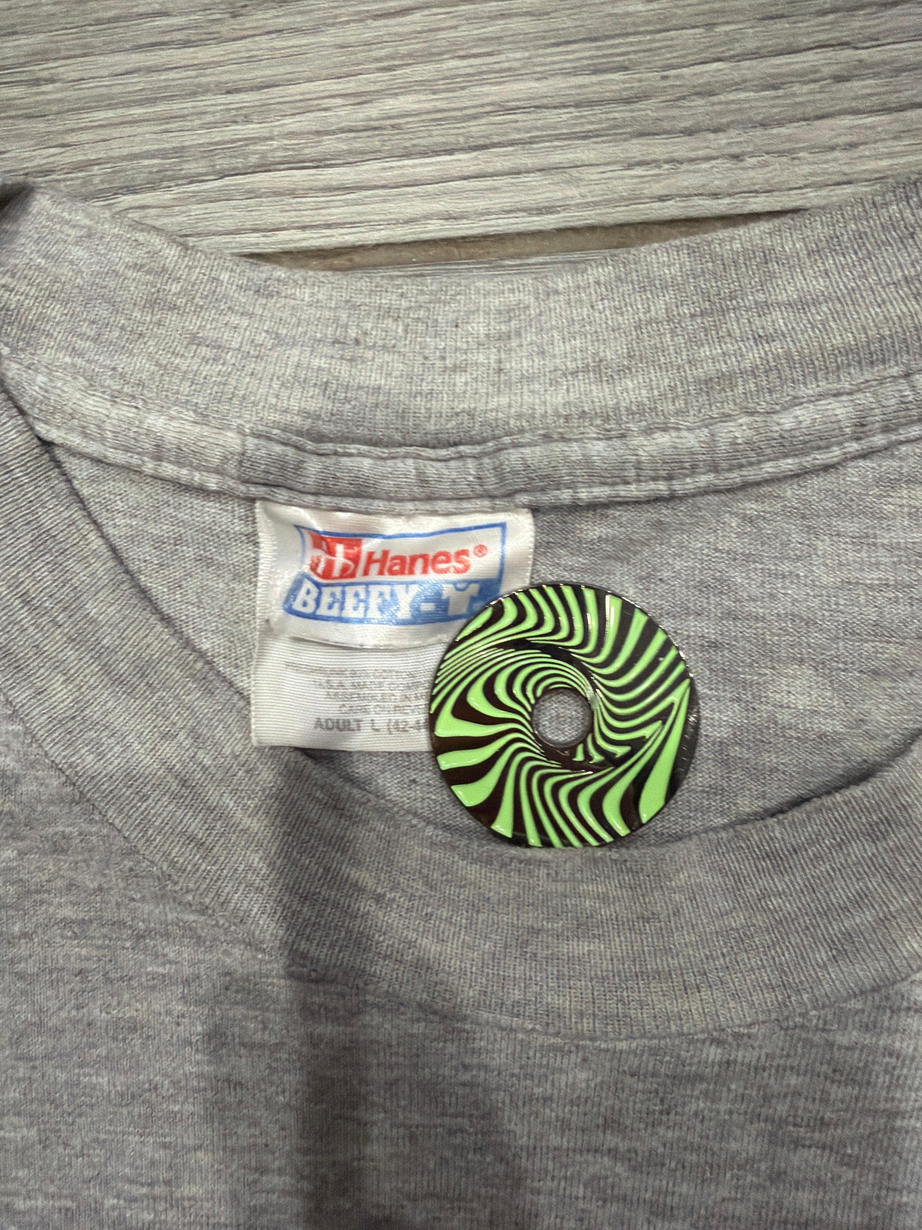 00s Spitfire Skateboard Wheels Grey Box Logo Large T-Shirt