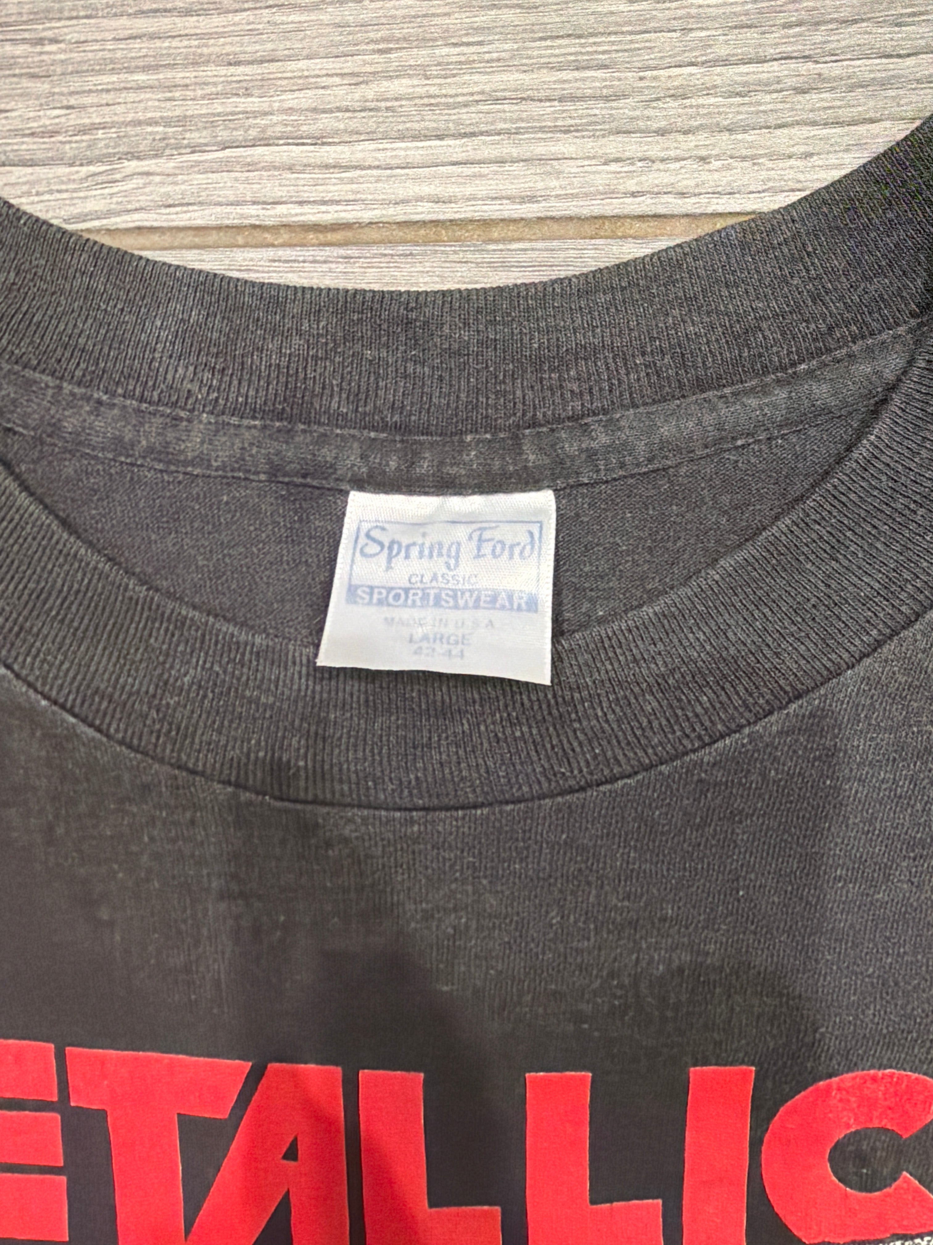 90er Metallica Dmg Inc Tour Pushead Double Sided Black T-Shirt Medium