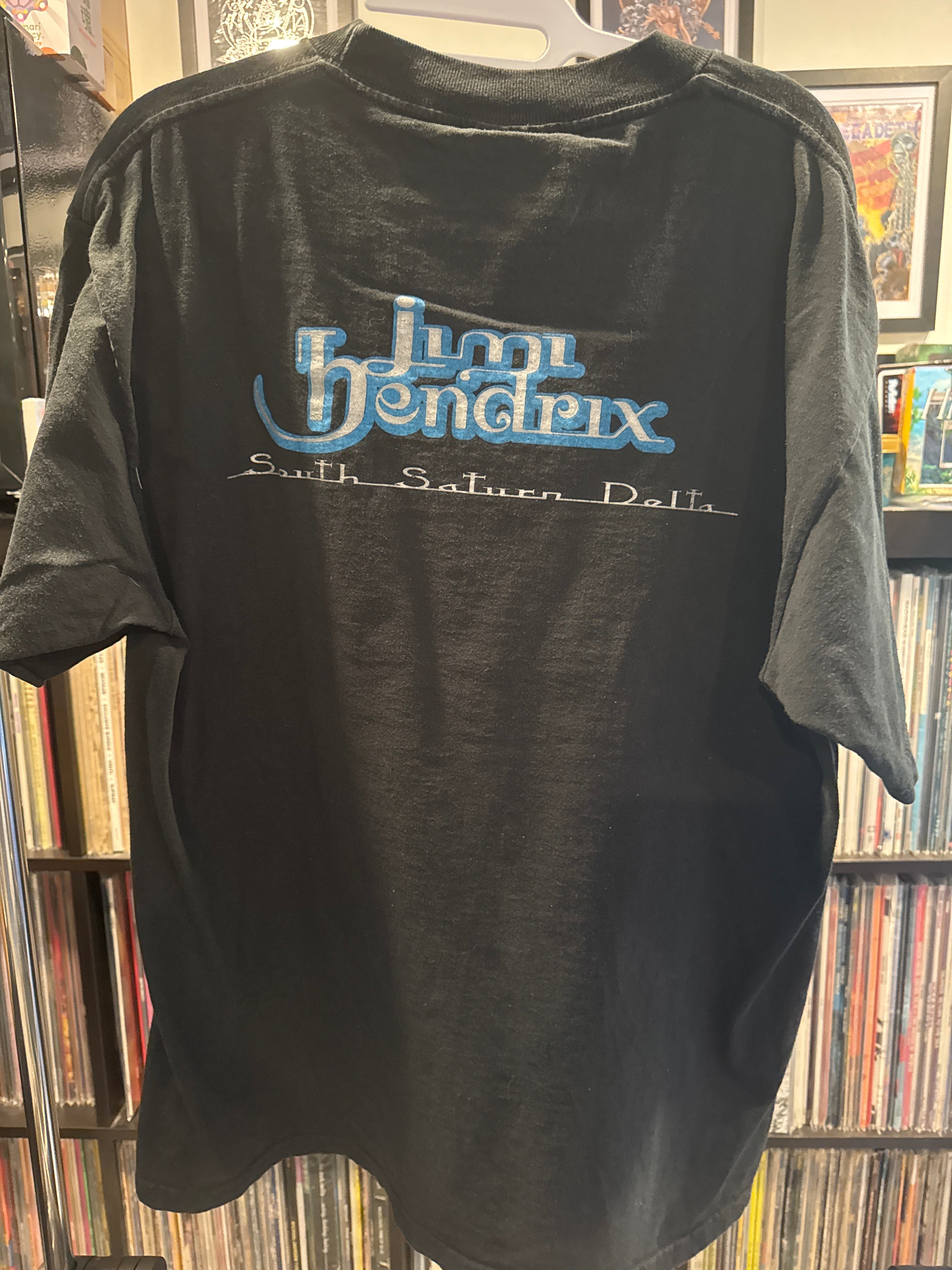 1997 Jimi Hendrix Motorcycle South Saturn Delta T-Shirt Black Winterland Large