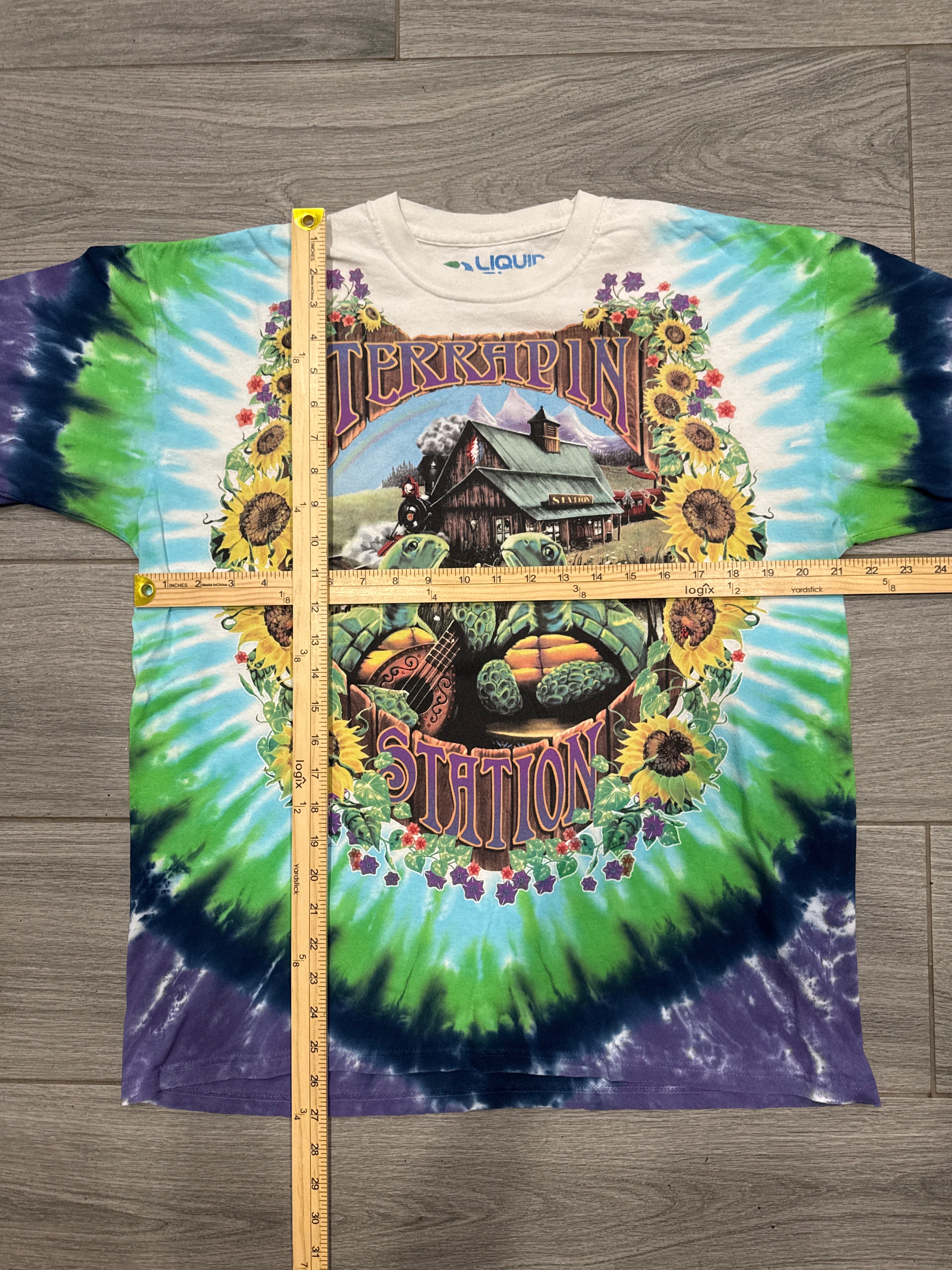 1999 Grateful Dead Terrapin Station Liquid Blue Tie Dye T-Shirt Large