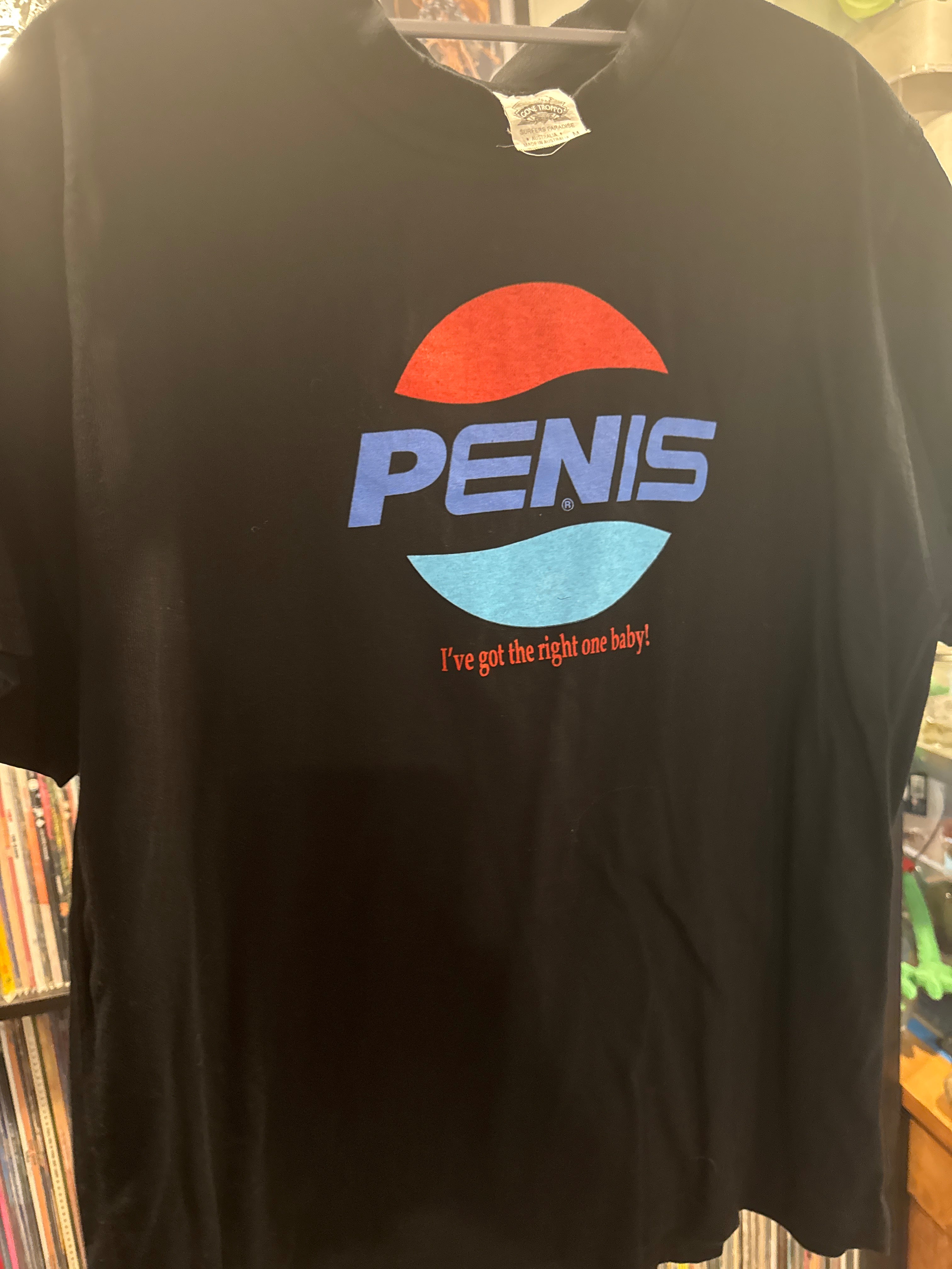 90s Penis Pepsi Parody Shirt M Black