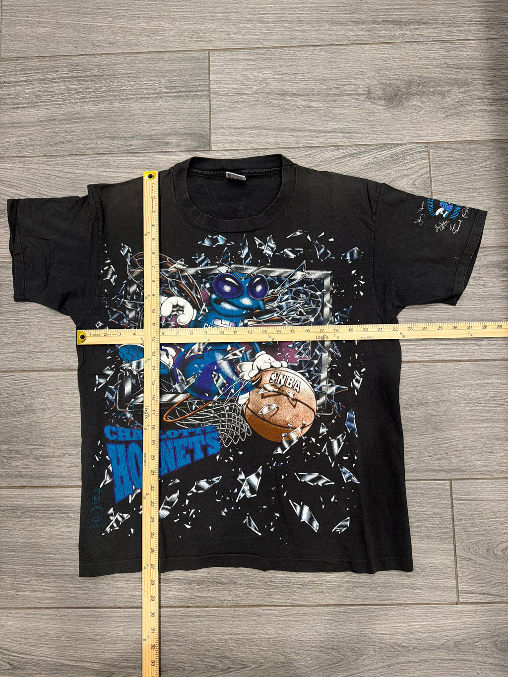 90s Charlotte Hornets Shattered Backboard Anvil T-Shirt XL