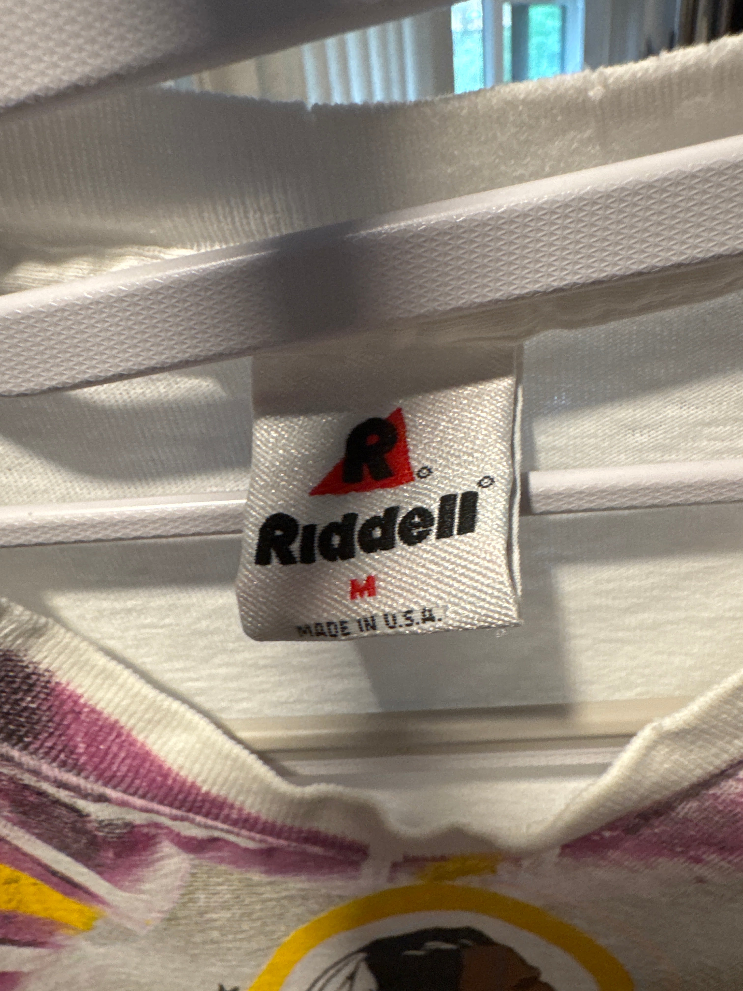 90s Washington Redskins Front AOP Riddell M Shirt White USA Single Stitch