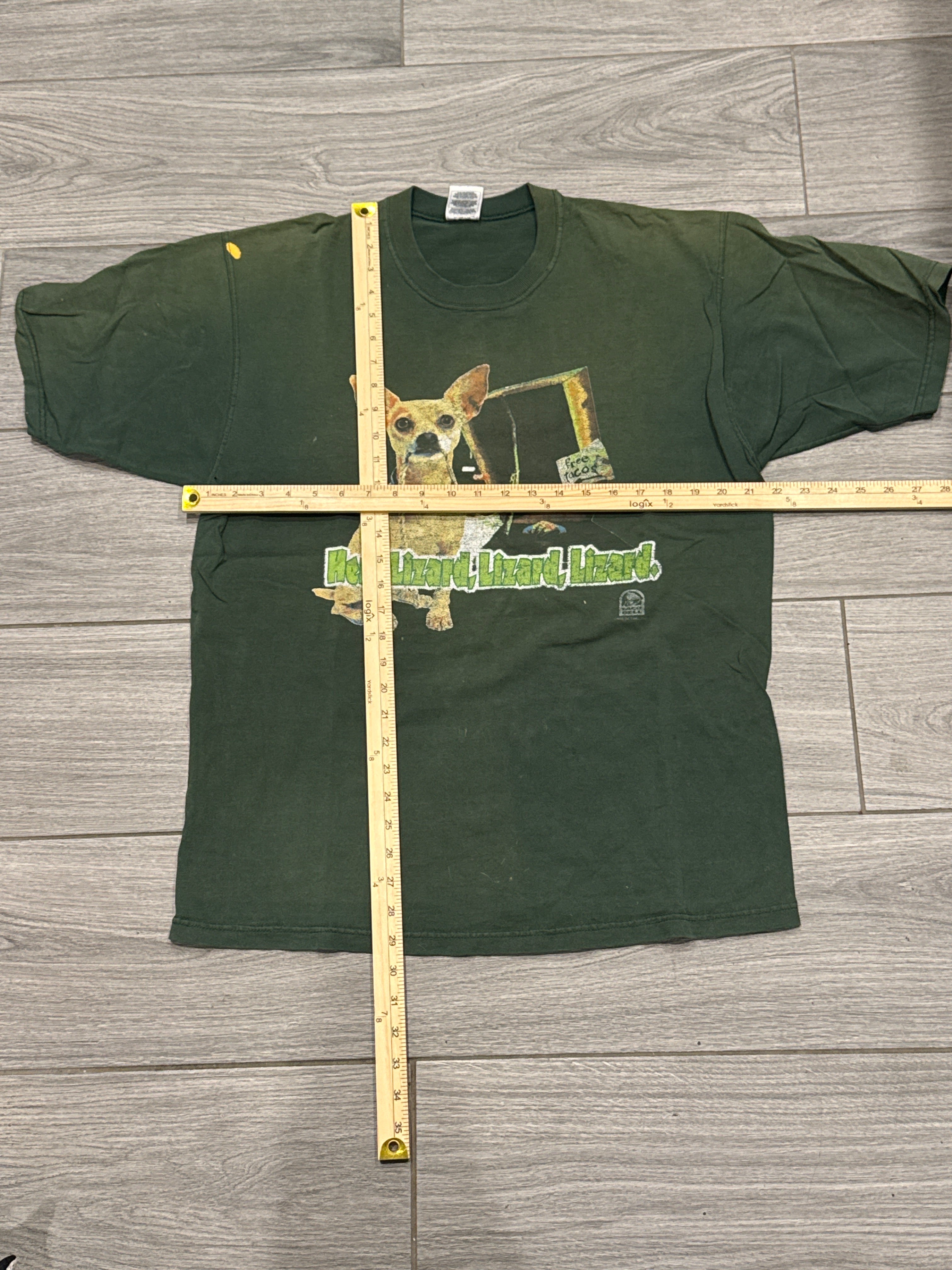 90s Taco Bell Chihuahua Godzilla Bigger Box Promo Faded T-Shirt Large