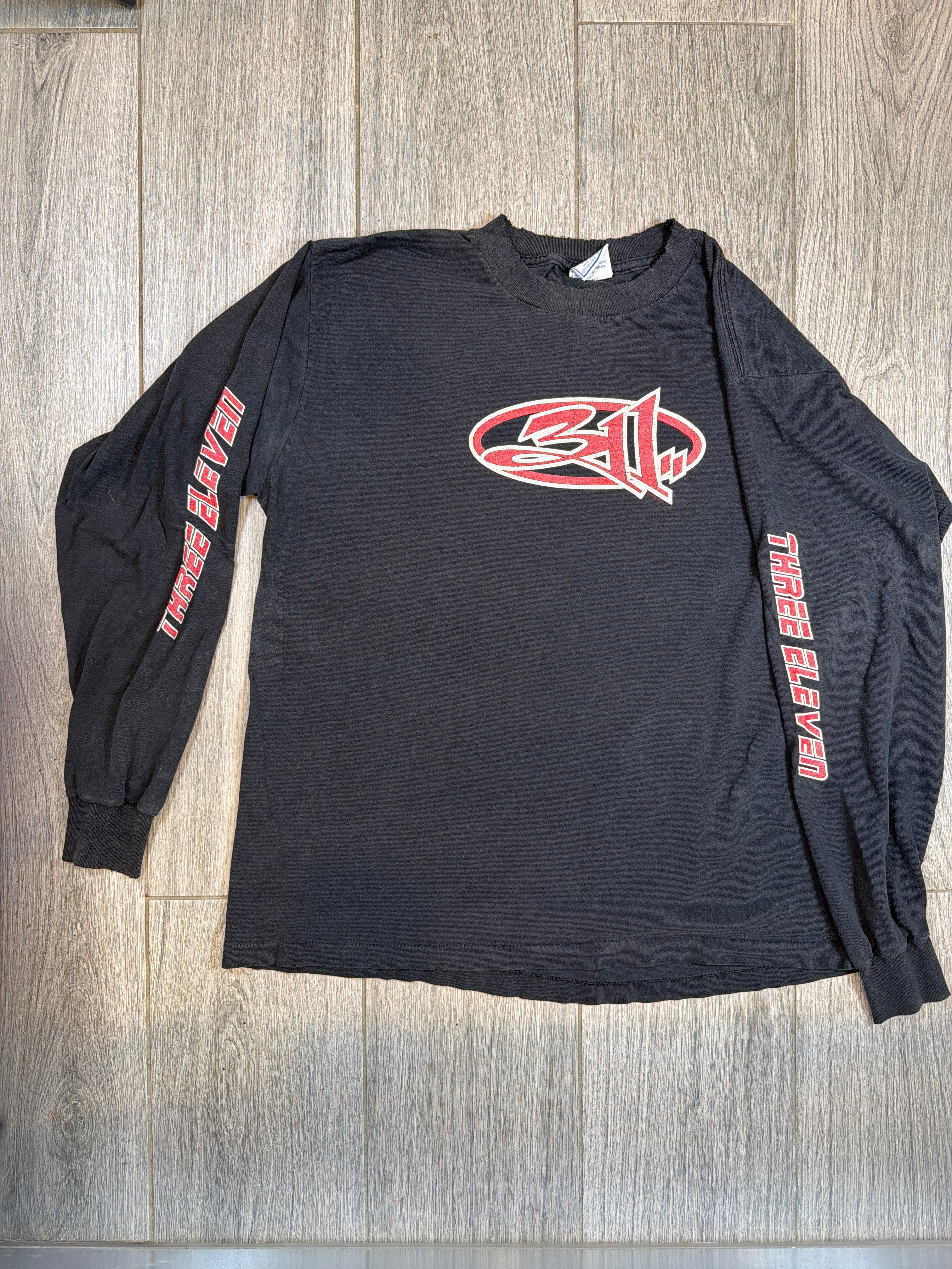 90s 311 Three Eleven Long Sleeve Print Black Allsport T-Shirt XL