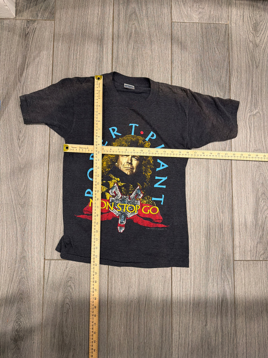 1988 Robert Plant Non Stop Go Paper Thin Tour Dates T-Shirt Medium