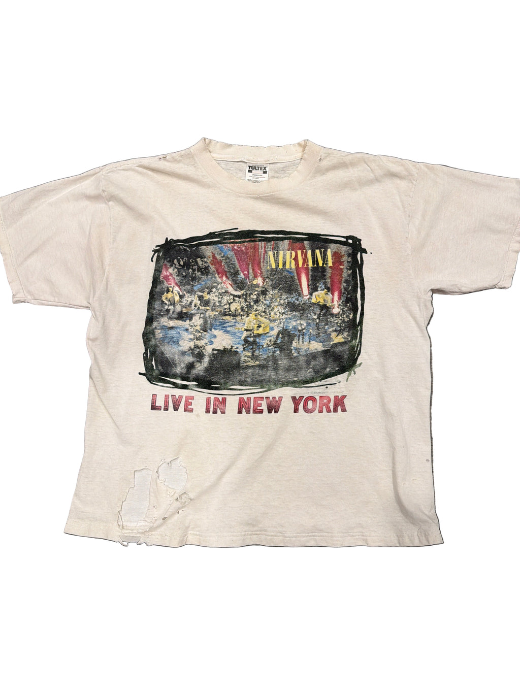 1995 Nirvana MTV Unplugged New York Live Thrashed Repaired T-Shirt XL
