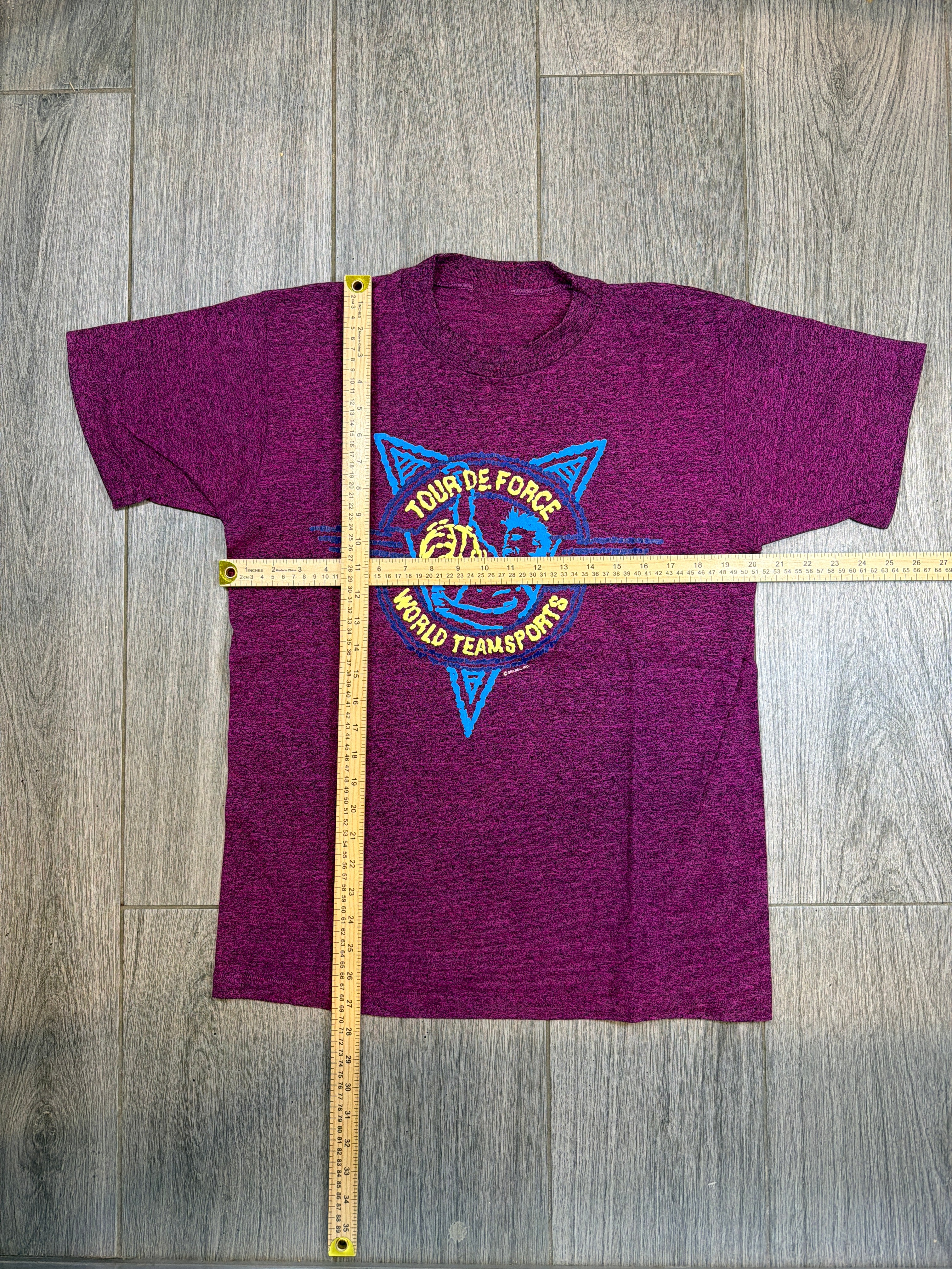 90s Tour De Force World Teamsports Volleyball Vintage Purple T-Shirt Large