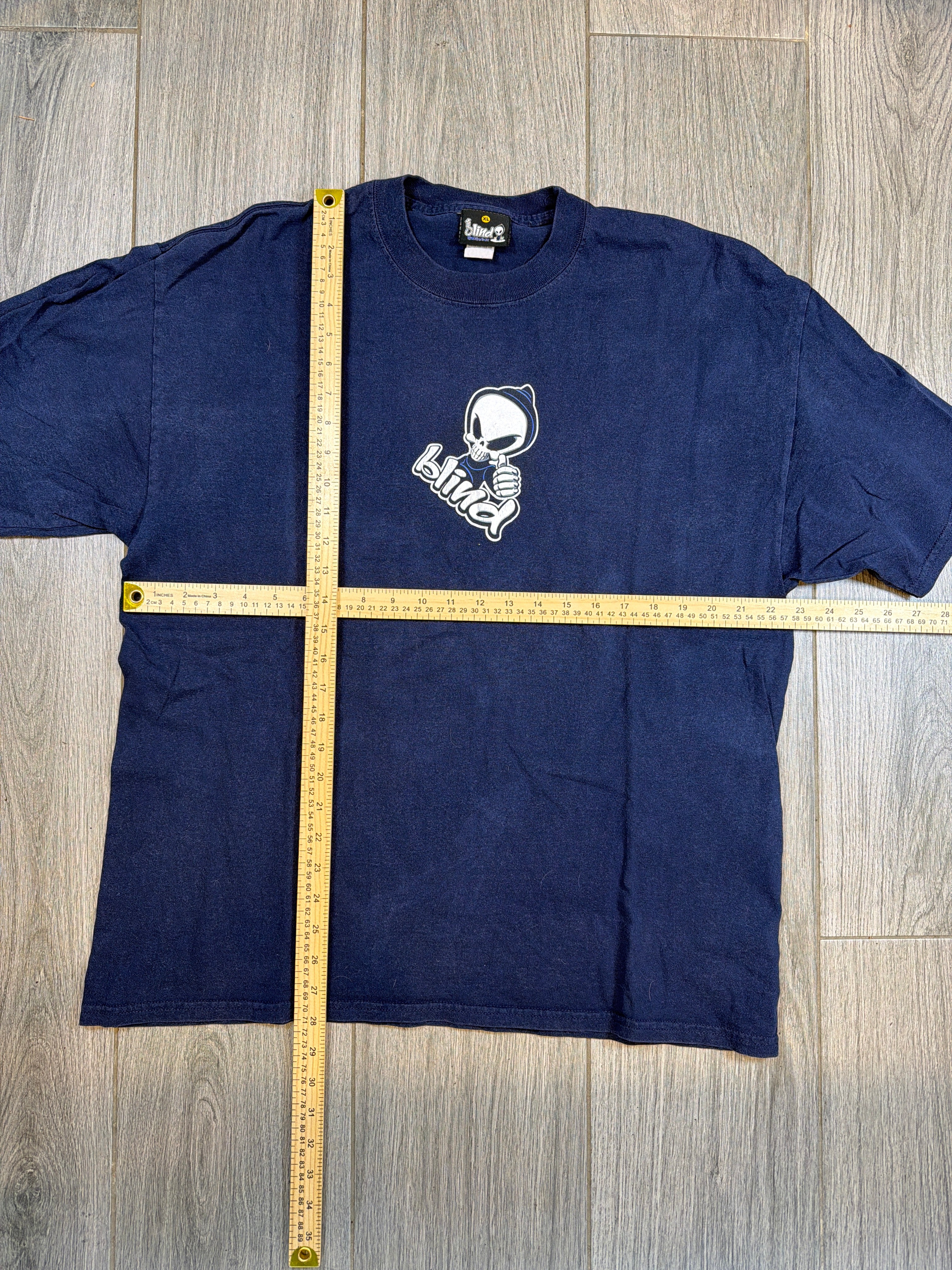 90s/00s Blind Skateboards Skate Reaper Blue T-Shirt XL