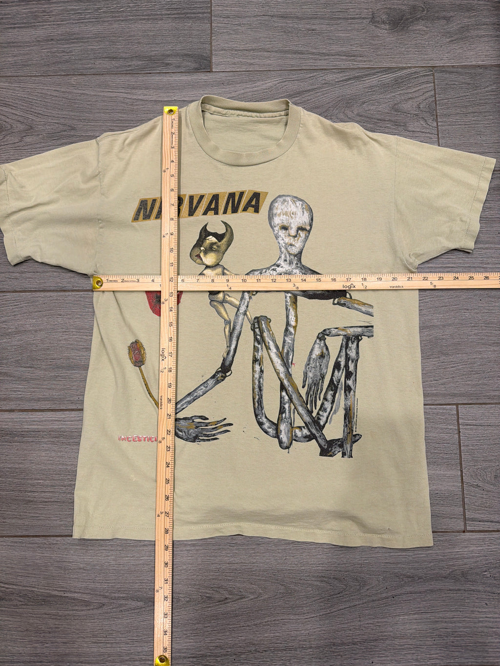 1993 Nirvana Incesticide Kurt Cobain Thrashed T-Shirt XL