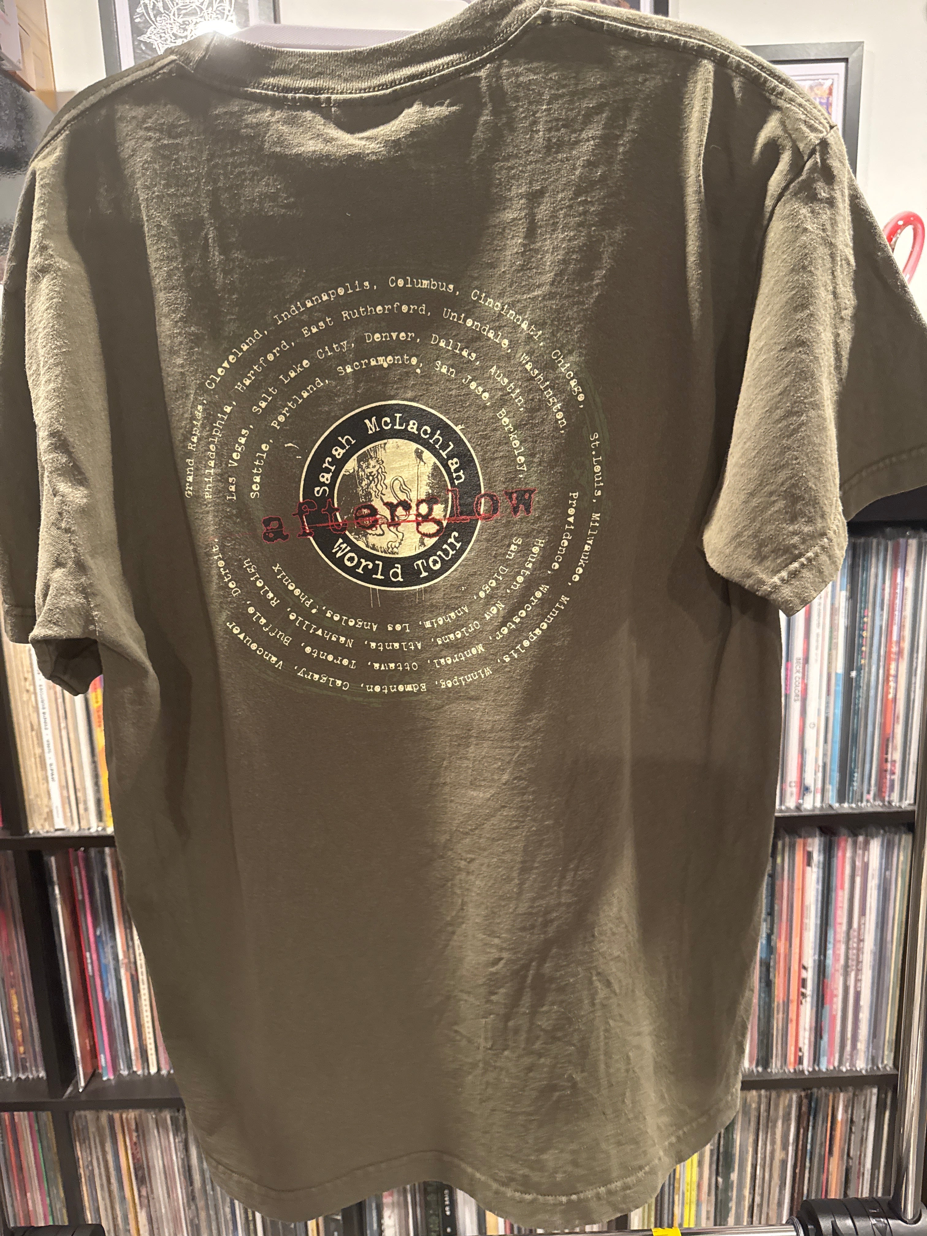 2003 Sarah McLachlan Afterglow World Tour Green L AAA T Shirt
