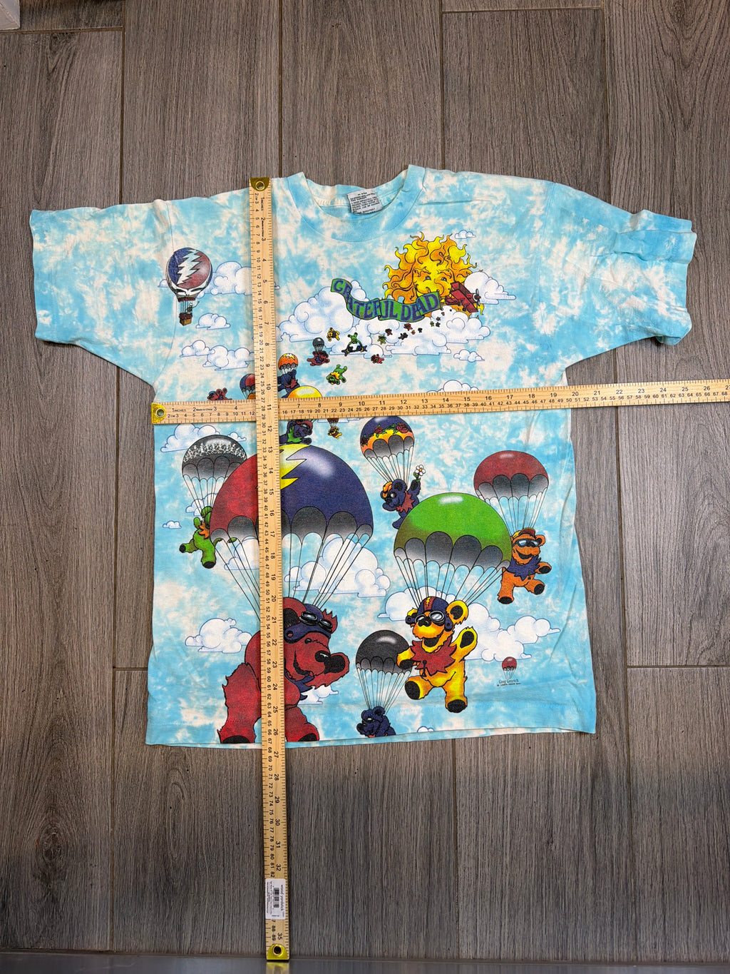 1993 Grateful Dead Parachute Tie Dye Liquid Blue T-Shirt Large