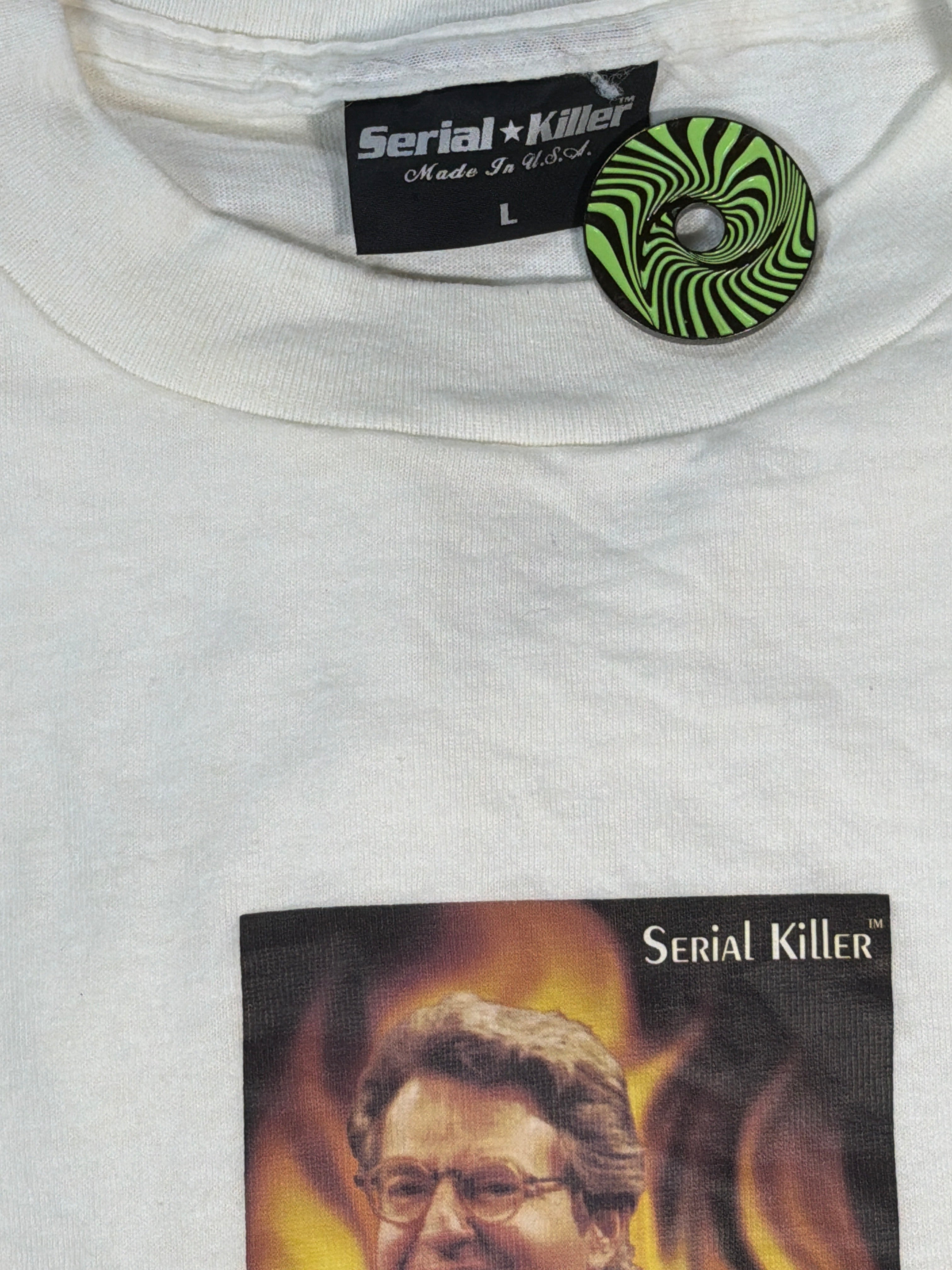 Serial Killer Jerry Springer Satan Vintage Streetwear White T-Shirt Large