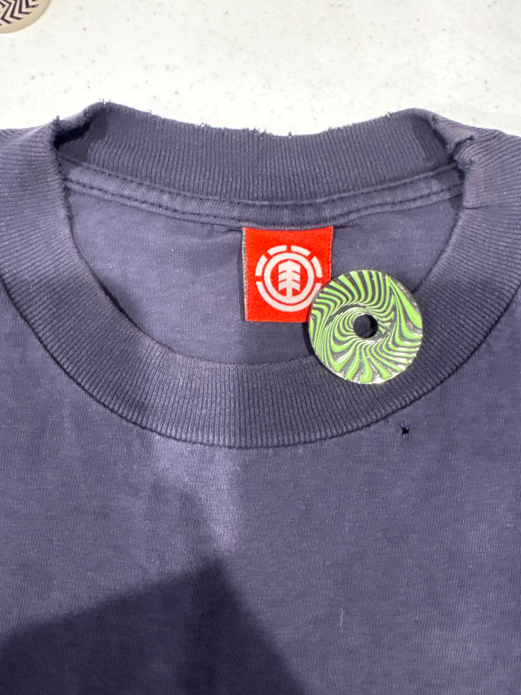 00s Classic Element Faded Logo Skateboarding Blue T-Shirt Large